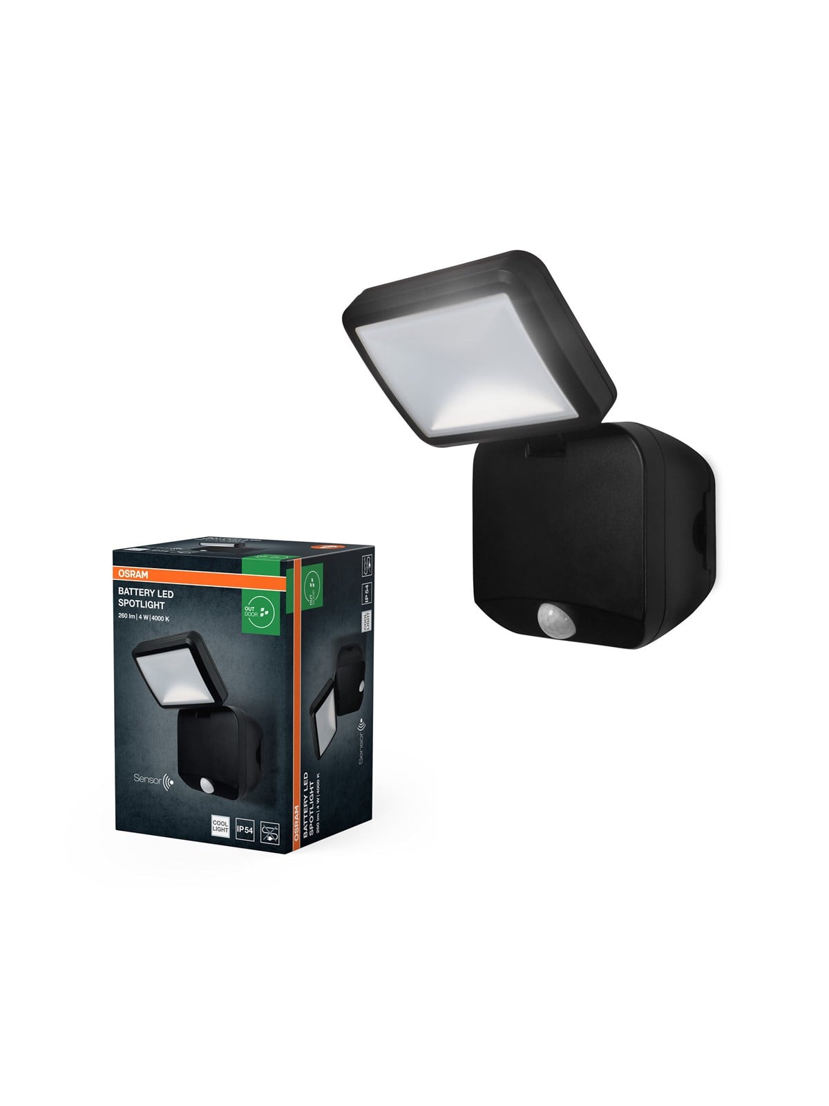 Osram Battery Led Spot Single 260lm 4w/840 127mm Black - Lampen - 4099854497490