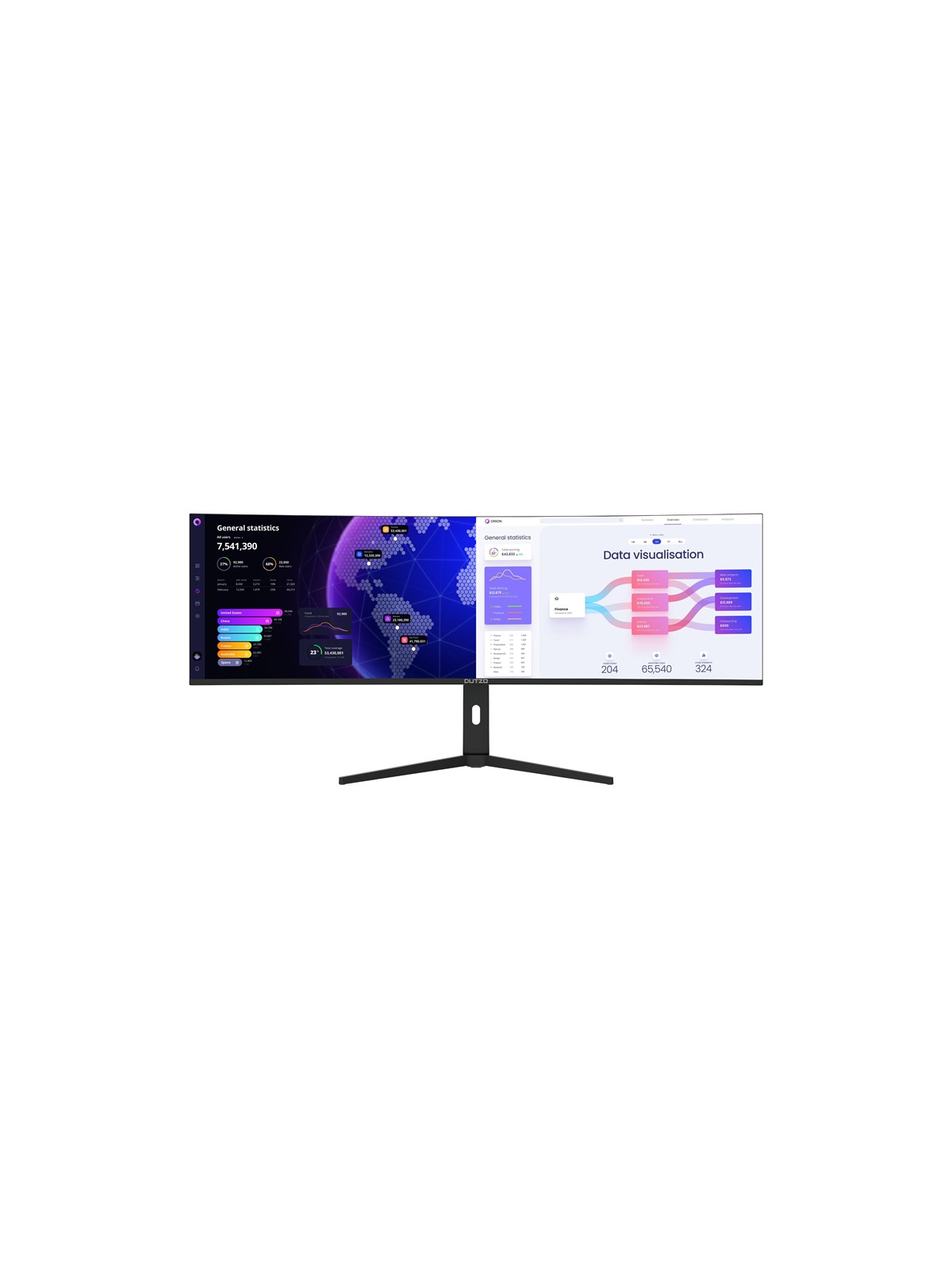49" Dutzo C49-ip75ql-b (Dot) - 5120x1440 (Dqhd) - 75hz - Ips - 90w Usb-c - Curved - Bildschirm