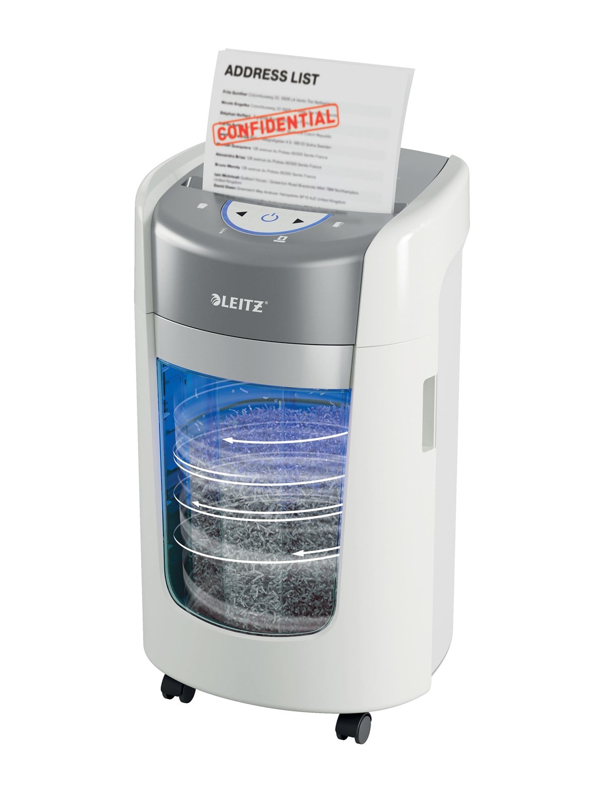 Leitz IQ Optimax Home Office 225 Mikroschnitt Aktenvernichter Sicherheitsstufe P-5 15l - Weiß - Makulatoren Aktenvernichter - 83580000
