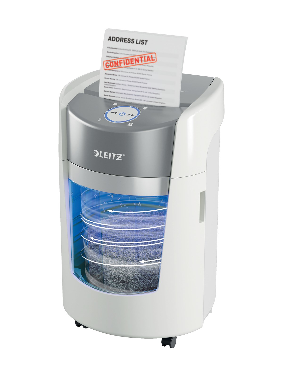 Leitz IQ Optimax Small Office 350 Mikroschnitt Aktenvernichter Sicherheitsstufe P-5 22l - Weiß - Makulatoren Aktenvernichter - 83590000