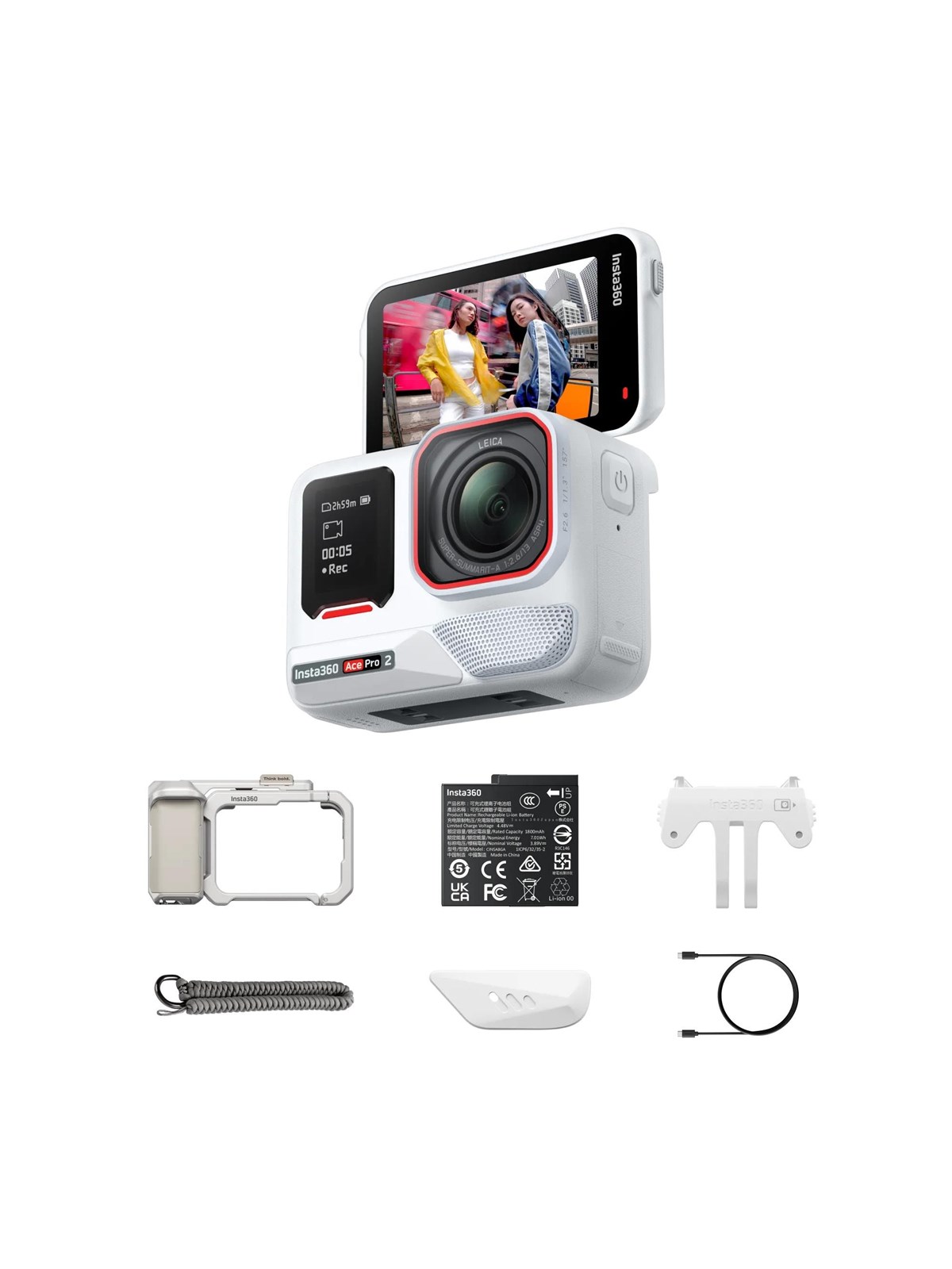 Insta360 Ace Pro 2 - Arctic White | Xplorer Bundle - Moonlight Silver - Action Kamera - 6977644767856