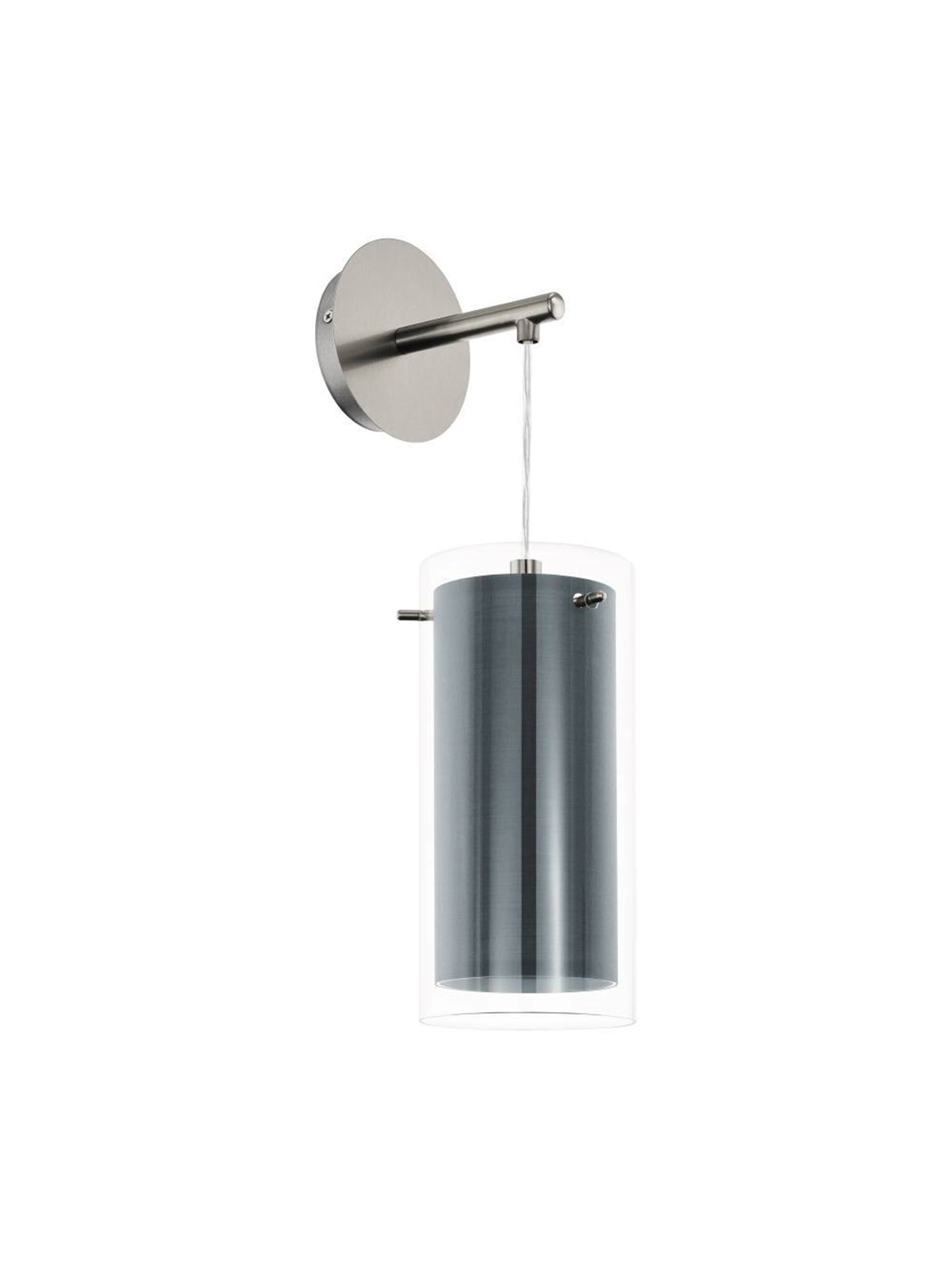 EGLO PINTO TEXTILWAND E27 GS/GRAU/KLAR