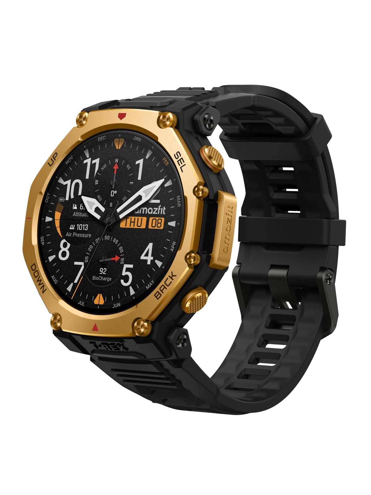 Amazfit T-rex 3 Pro 48mm - Black Gold - Smartwatches Pulsuhren Sportuhren Schrittzaehler - W2443eu5n
