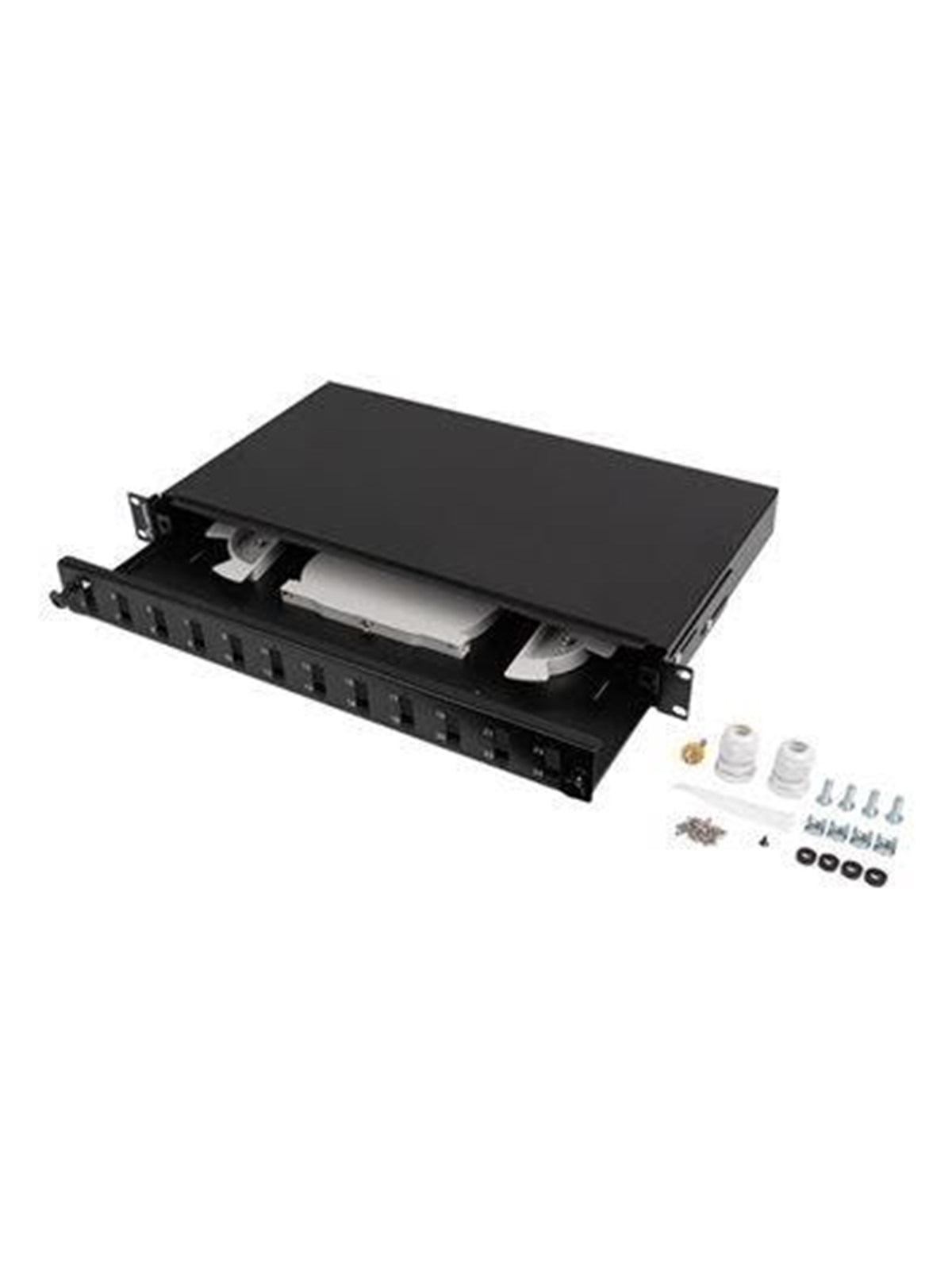 Lanberg Patch Panel - 1U - 19" - 12 x SC Duplex / 12 x LC Quad - Netzwerkzubehoer - Fop1-12sd-lqb
