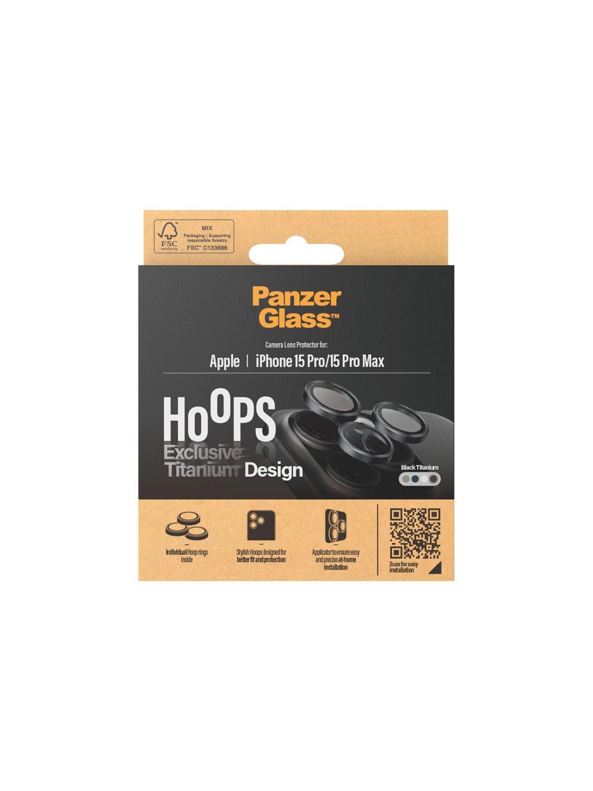 Panzerglass Hoops Titanium Camera Lens Protector Black Iphone 15 Pro | 15 Pro Max - Handys Anderes Zubehoer - Panzer1203