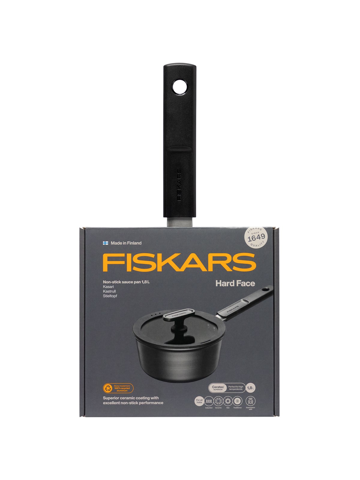 Fiskars Hard Face Saucepan 1.8 L With Lid - Toepfe - 1075524