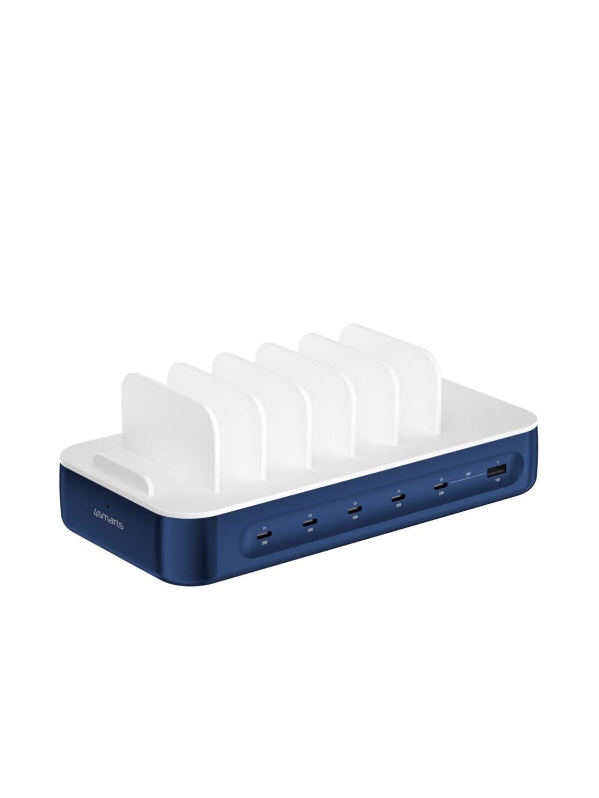 4smarts Charging Station Team 100w 1x Usb-a Port 5x Usb-c Ports Includes 6 Cables Navy - Handys Adapter Und Ladegeraete - 541279
