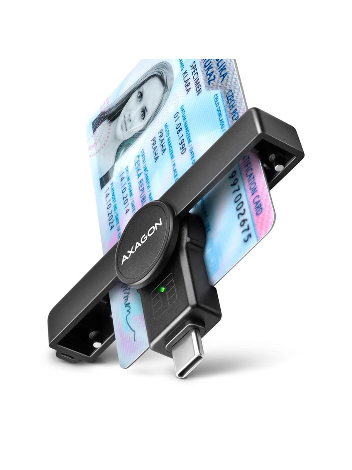 Axagon Usb-c Smart Card /ID Card Pocketreader - Speicherkarten Lesegeraetadapter - Cre-smpc