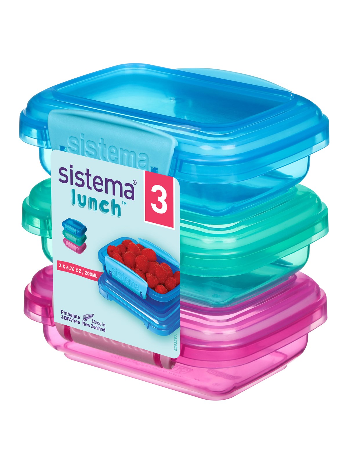 Sistema Pack 200ml x 3 Lunch Coloured - Kuechengeraet - 41524-t