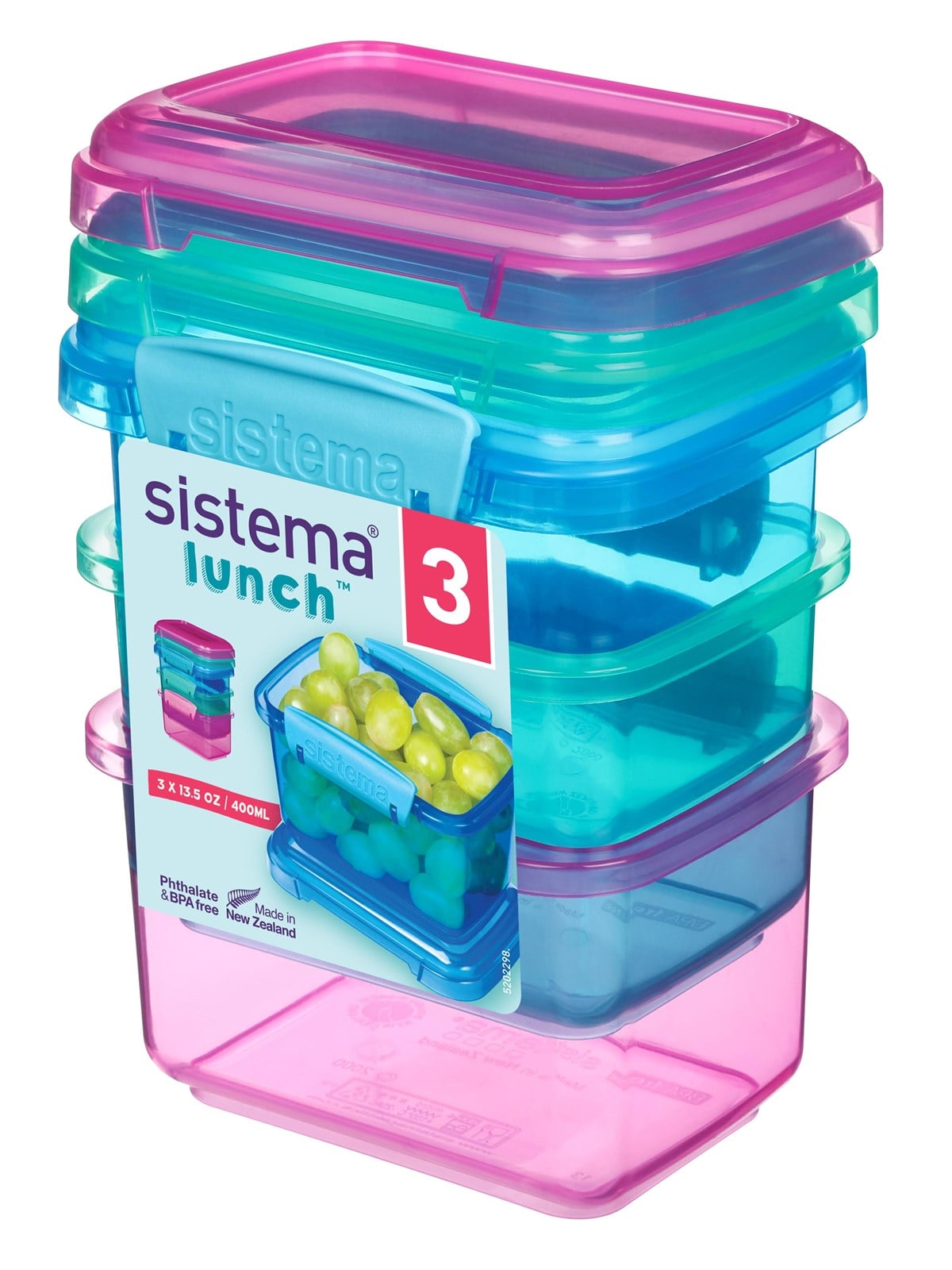 Sistema Pack 400ml x 3 Lunch Coloured - Kuechengeraet - 41544-t