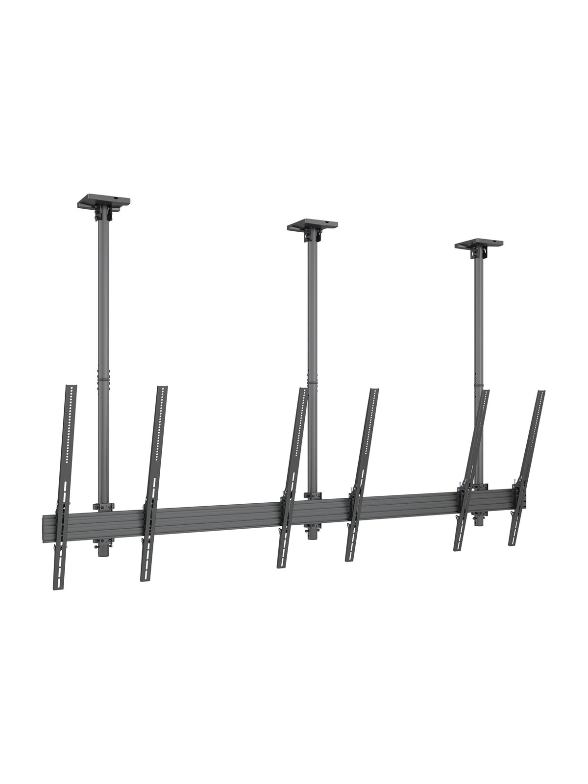 Multibrackets M Pro Series mounting kit - single side - for 3 LCD displays - black - Max 30 kg - recommended for 75" Image