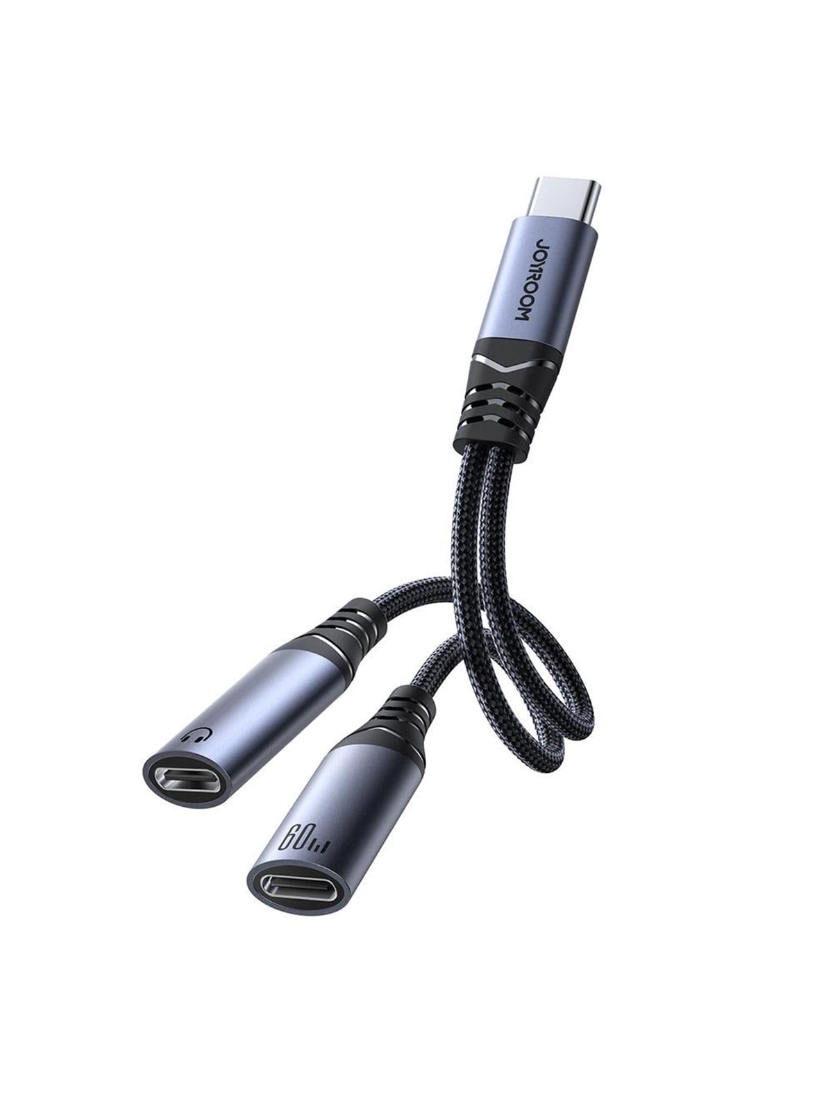 Joyroom SY-C03 USB-C to 2x USB-C 2in1 DAC adapter - black Image
