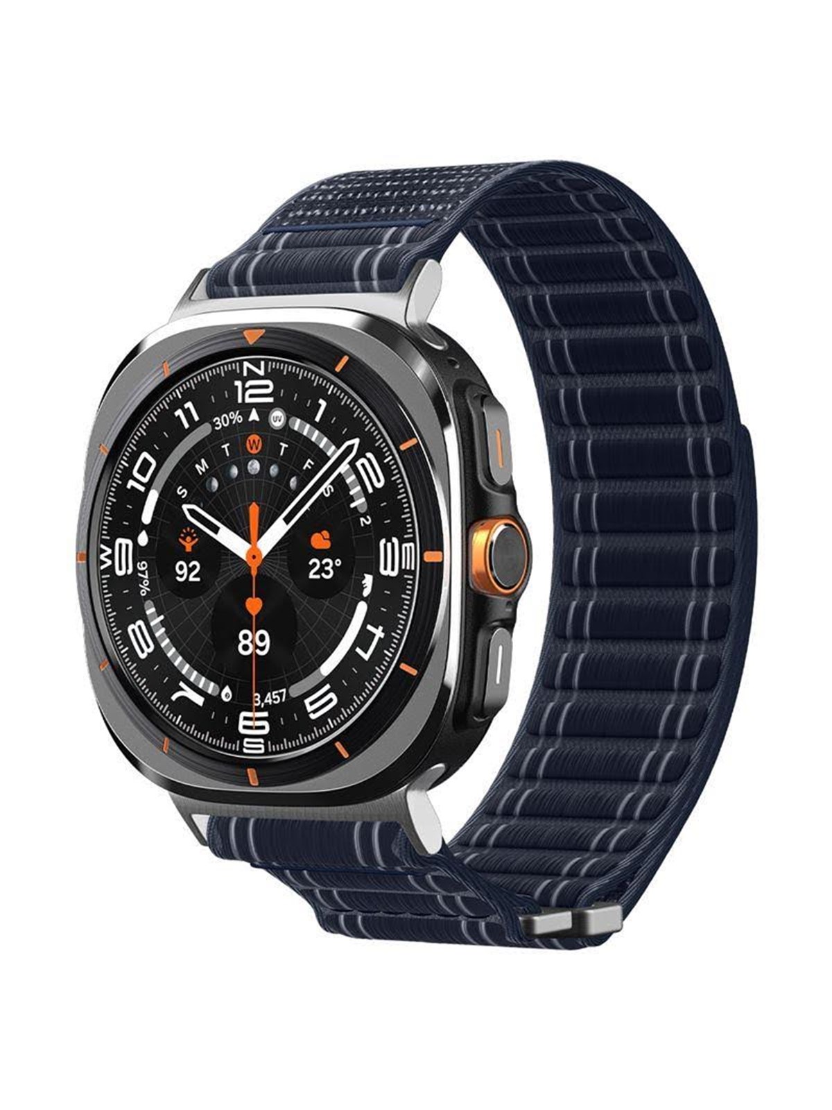 Spigen Fabric Band (Hook-and-loop) - Navy - Samsung Galaxy Watch Ultra 47mm - Smartwatch Accessories - Amp10148