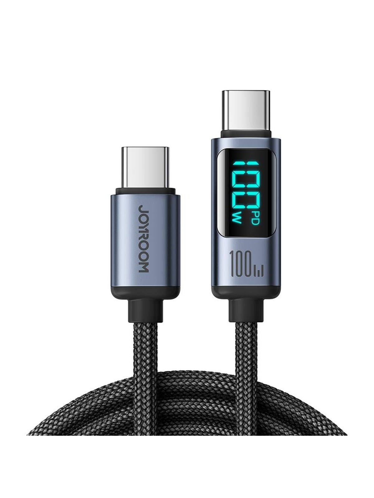 Joyroom Prism Series A16 Usb-c / Usb-c 100w 1.2m Cable With Led Display - Black - Usb Kabel - S-cc100a16