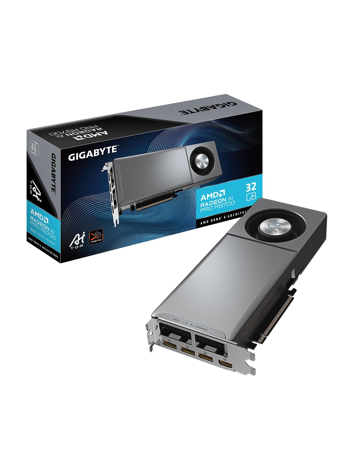 Gigabyte Radeon AI Pro R9700 AI Top - 32gb Gddr6 Ram - Grafikkarte - Gv-r9700ai Top-32gd