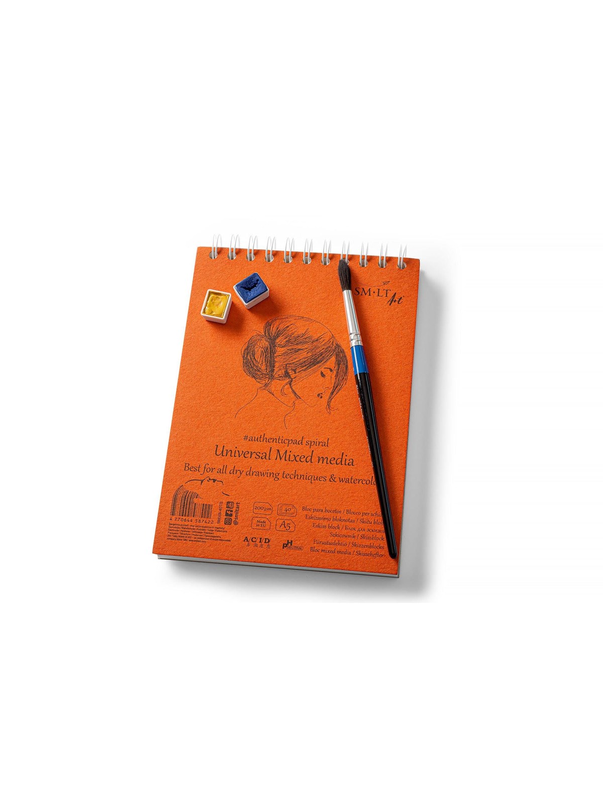 Smlt Drawing Pad Mixed Media Paper. A5. 200g. - Bloecke Formulare Und Notizbuecher - Sm100-a5