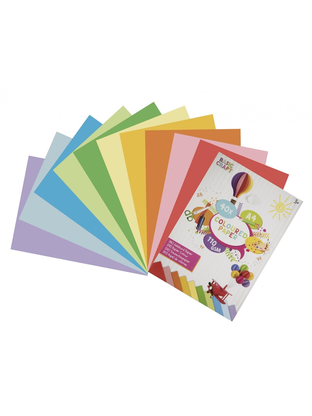 Creative Craft Group A4 Pad w. 40 Sheets Ass. Colored Paper - Bloecke Formulare Und Notizbuecher - Cr0028/ge
