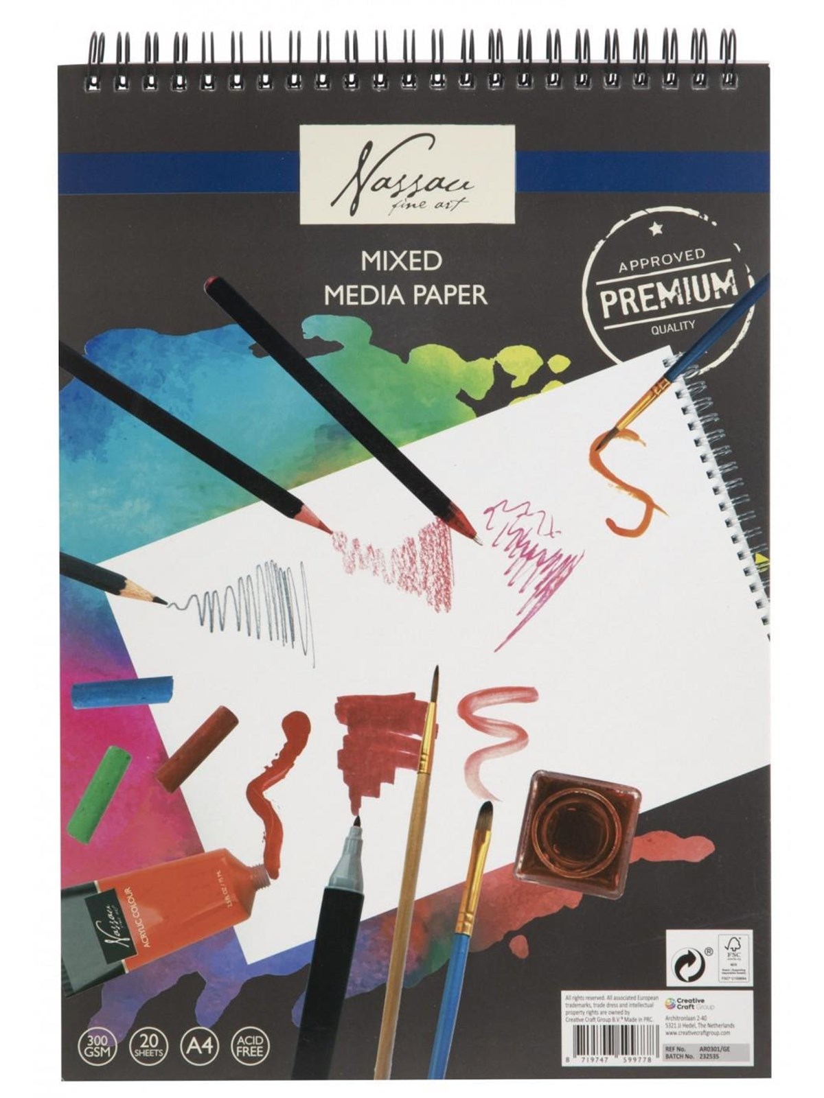 Creative Craft Group Mixed Media A4 Pad 20 Sheets. 300g. - Bloecke Formulare Und Notizbuecher - Ar0301/ge