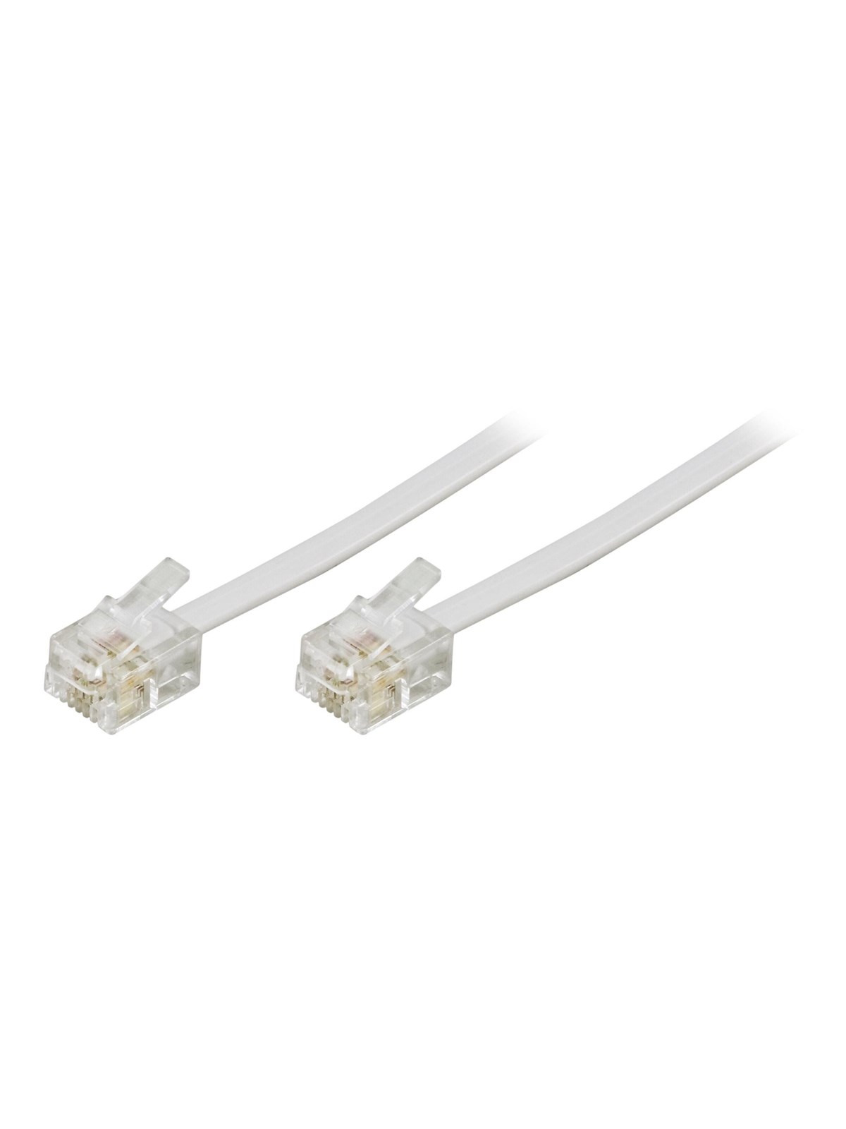 Deltaco Del-161f - Phone Cable - 5 m - White - Weiß - 5 Meter - Netzwerk Kabel