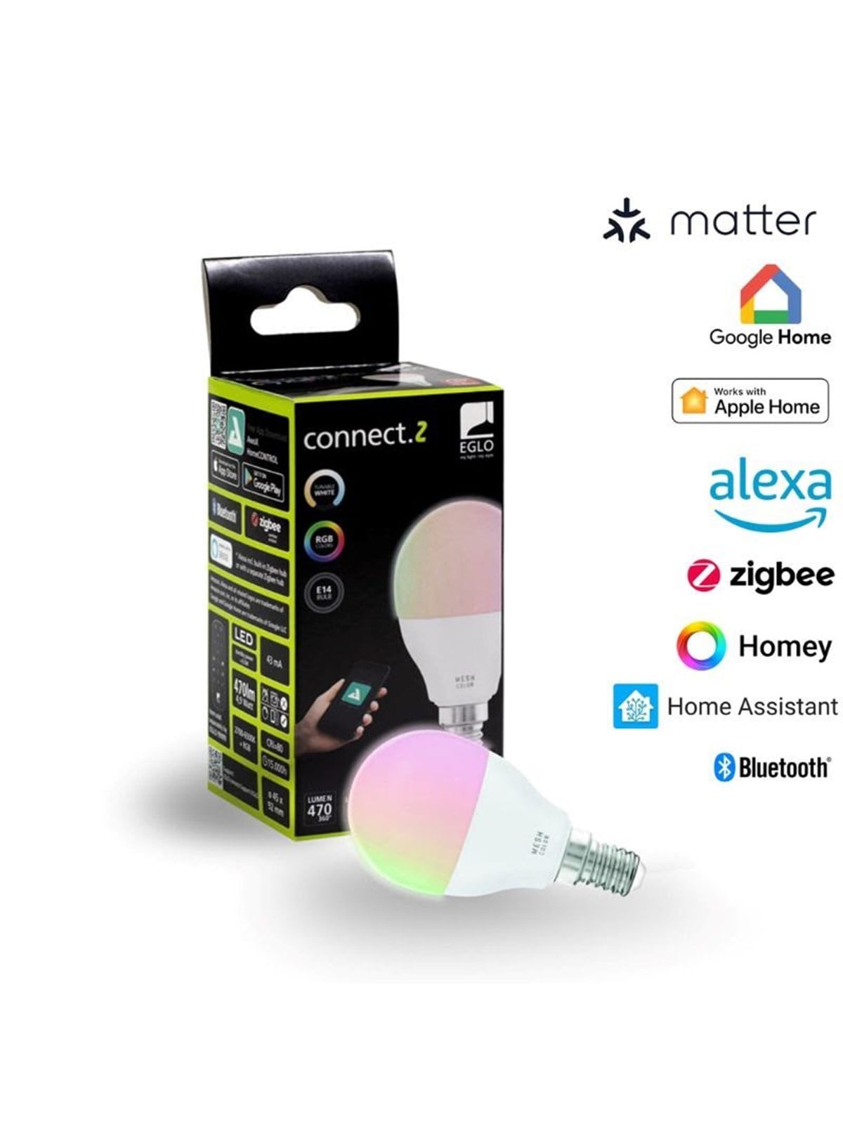 Eglo E14 Led-z Matter P45 Rgb/cct 4.9W 530lm Opal - Smart Home - 110395