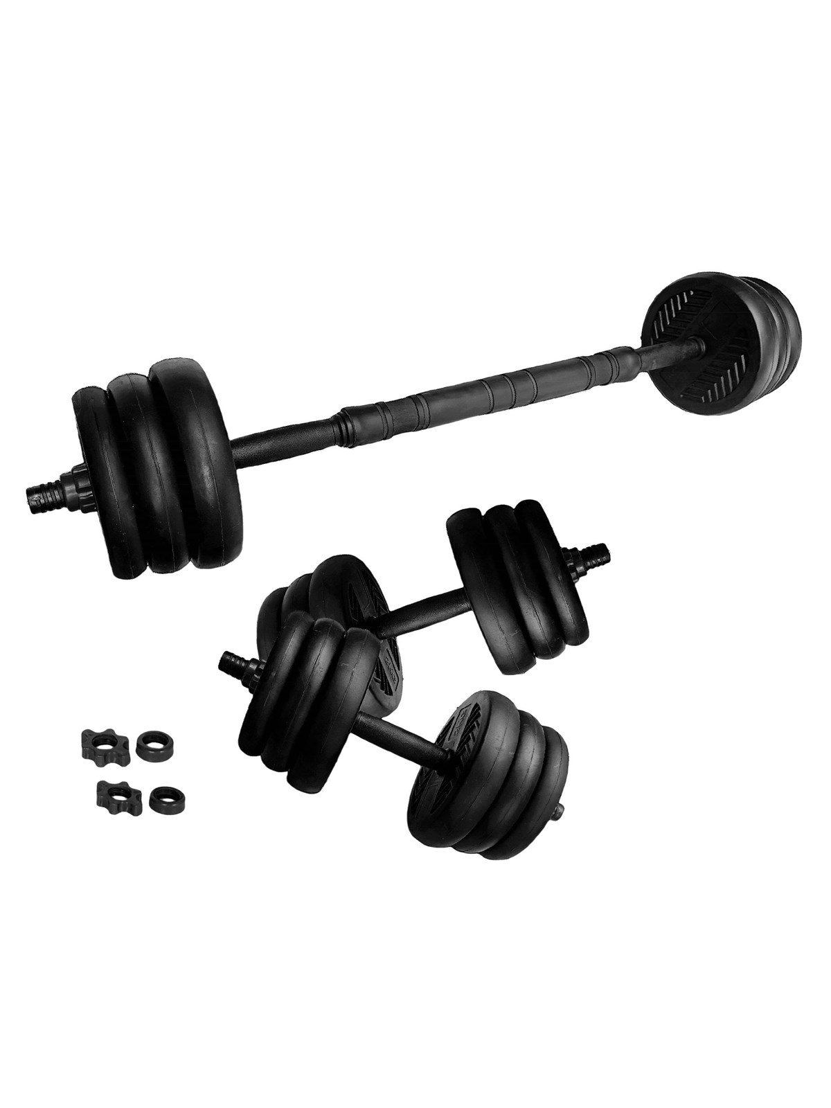 Asg 15 kg. Vægtsæt m. Runde Skiver - Sort/sort - Sport Fitness - Asg4470blackone Size