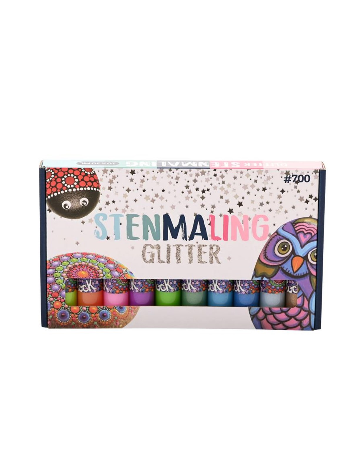 Hobby Mate Stone Paint 10*30ml Glitter Colors - Hobby Zubehoer - Hobby1669