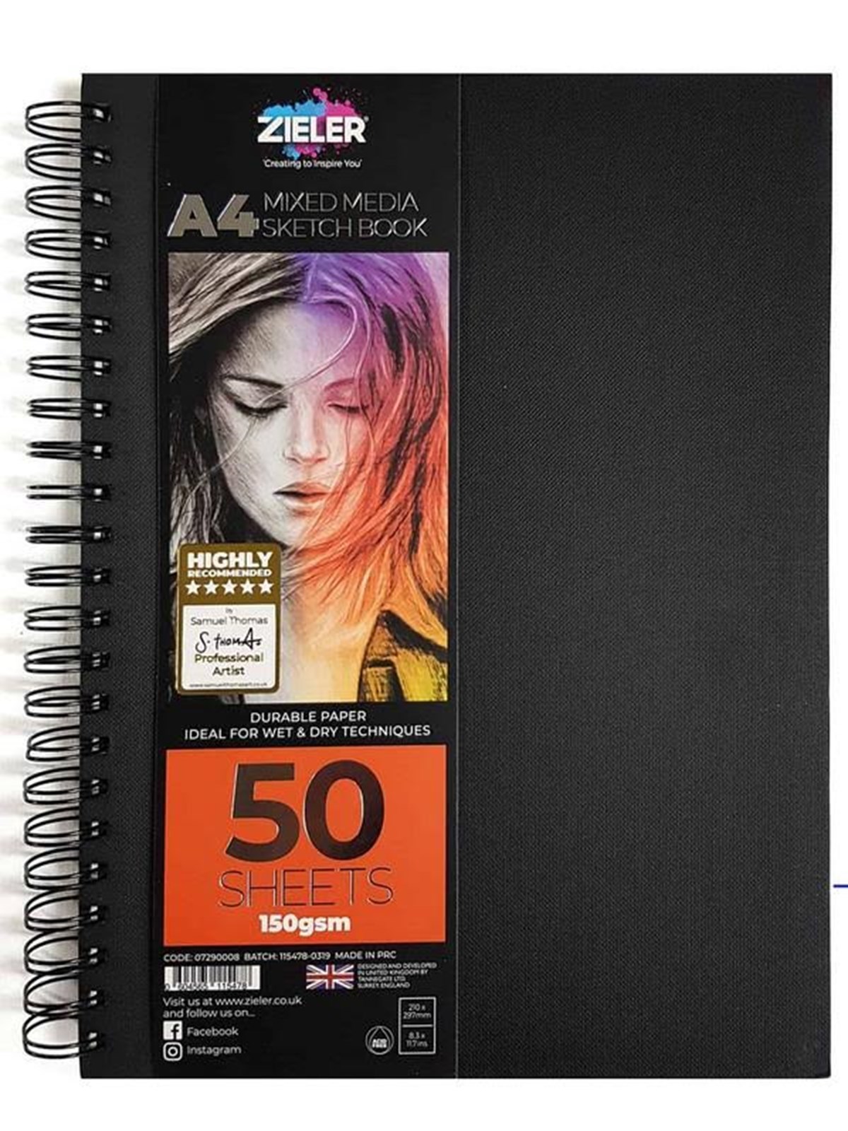Zieler Sketchbook Hardcoverspiral A4 150g - Hobby Zubehoer - Z07290008