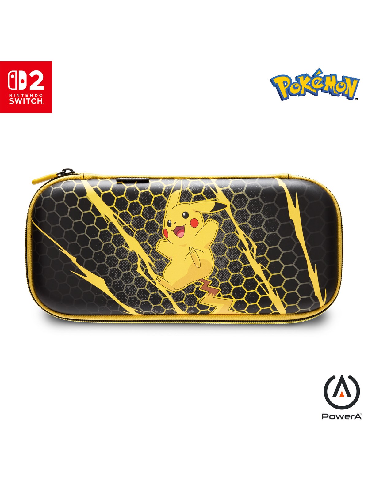 Powera Slim Case Für Nintendo Switch 2 - Pikachu-gewitter, Offiziell Lizenziert, Schutzhülle, Platz Für 10 Softwarekarten - Gaming Zubehoer - Nscs0553