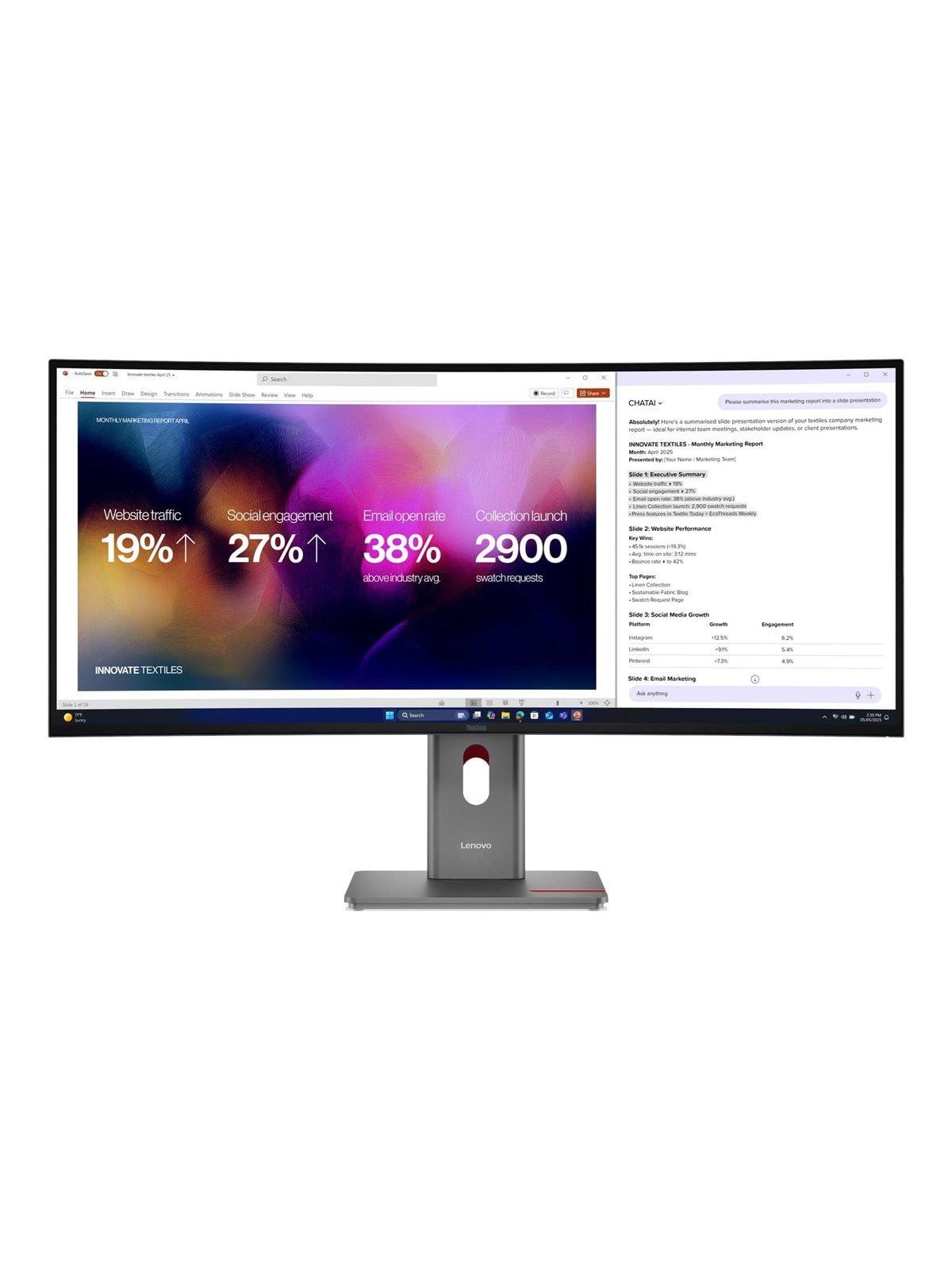 40" Lenovo Thinkvision P40wd-40 - 5120x2160 (5k2k) - 120hz - Ips - 140w Usb-c - Kvm Switch - Bildschirm - 64b4gat1eu
