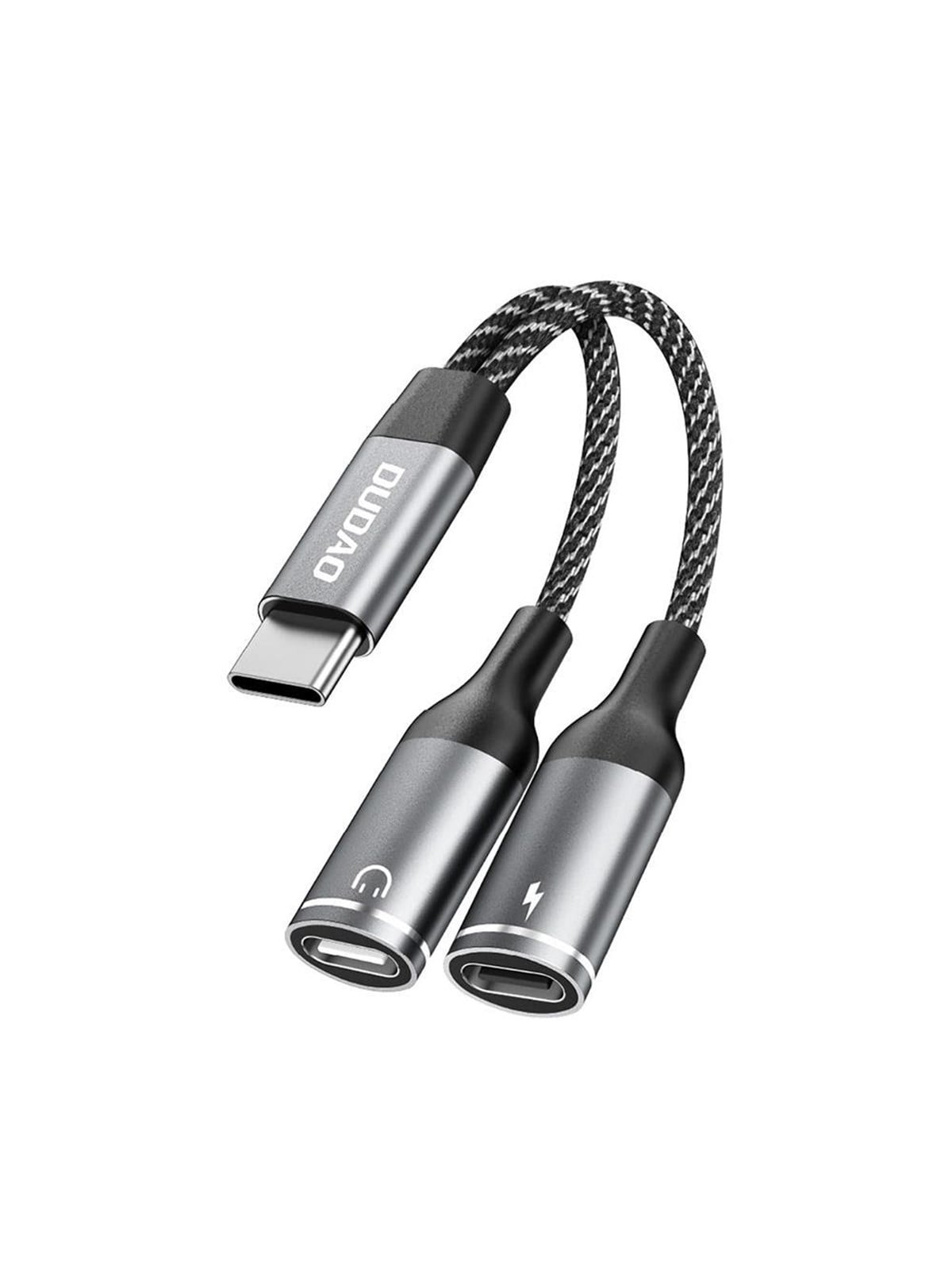 Dudao L13c+ 2in1 Usb-c Adapter - Gray - Usb Kabel - 6976625332823