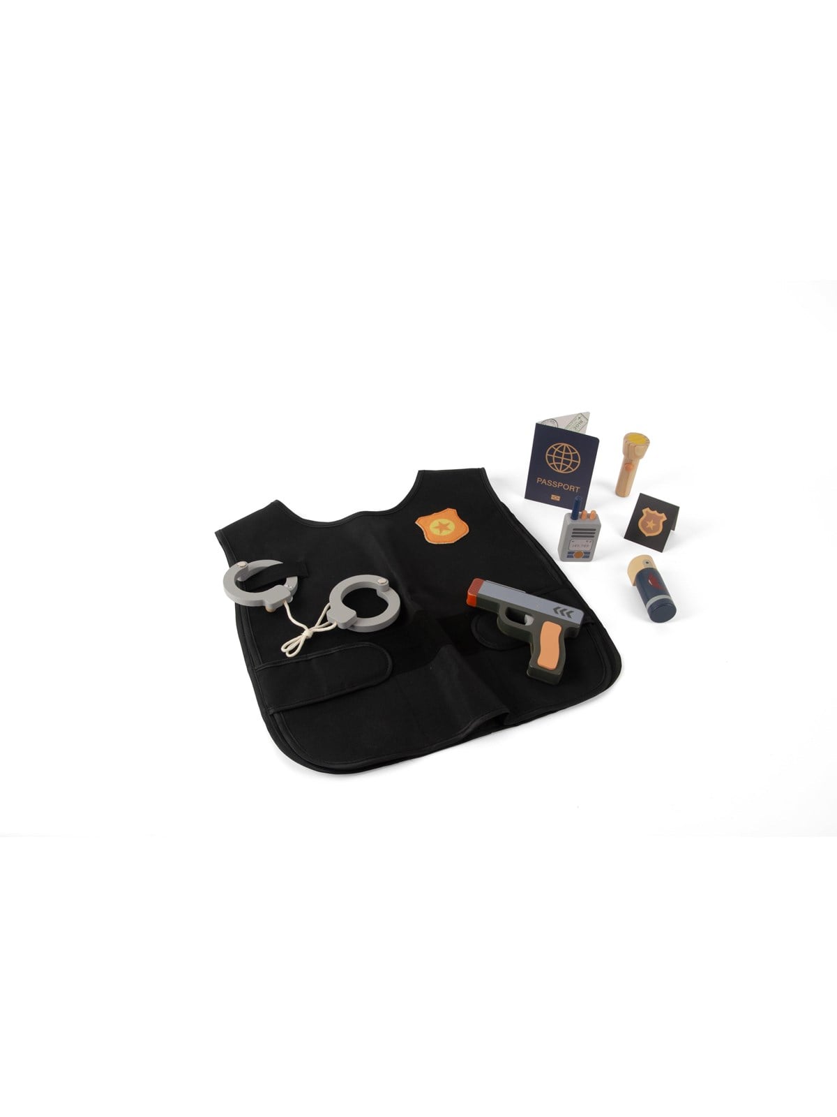 Dantoy Police Set Wood in Giftbox 8 Pcs - Rollenspiele - 5714
