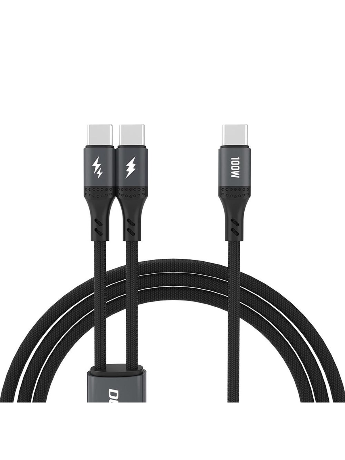 Dudao L3f 2in1 Cable 100w 1.2m 2 x Usb-c - Black - Usb Kabel - 6976625333493