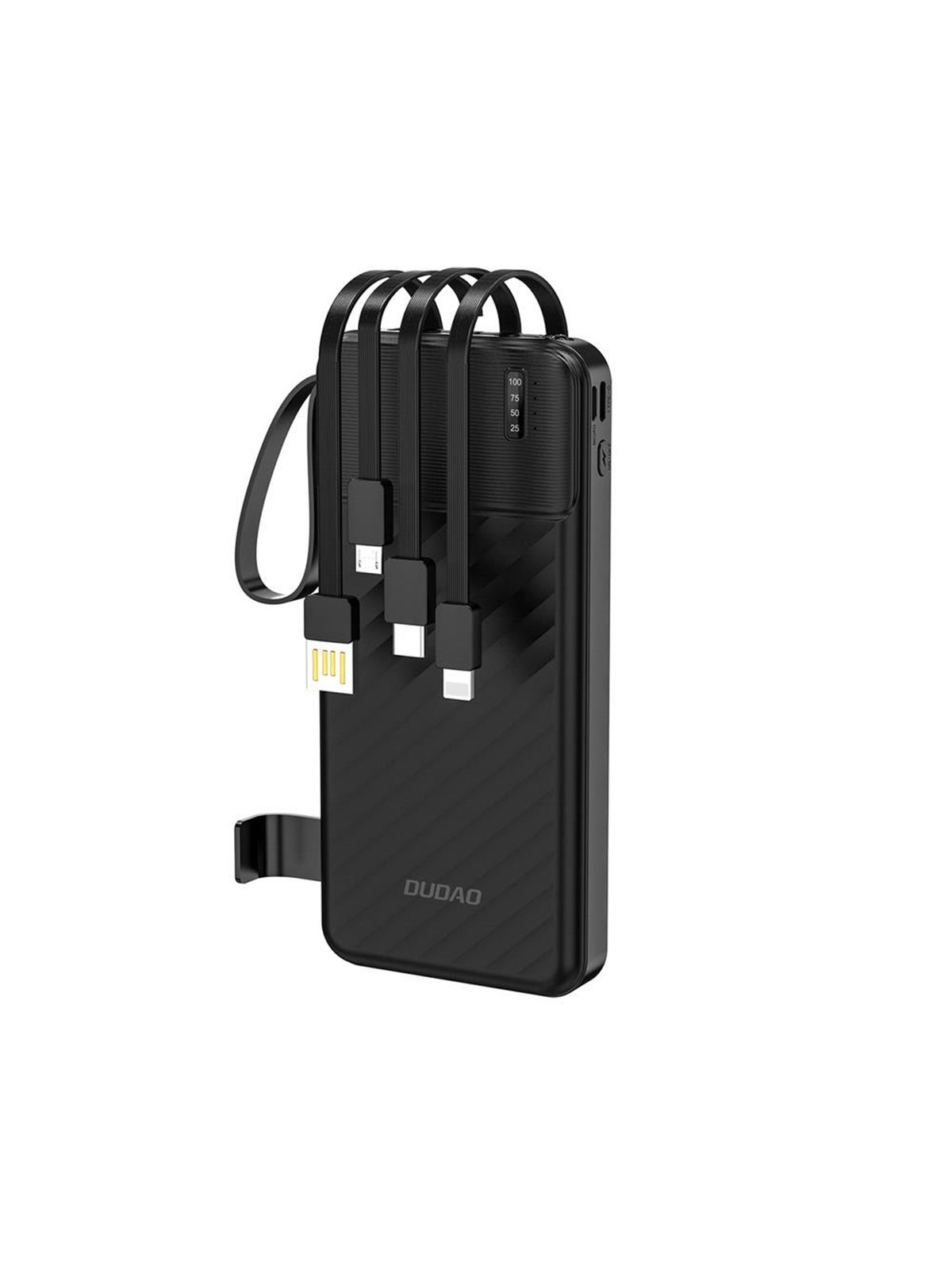 Dudao K11 10000mah Powerbank With Built-in Cables - Black Powerbank (Akku) - Schwarz - 10000 Mah - Powerbank Akku - 6977196681853