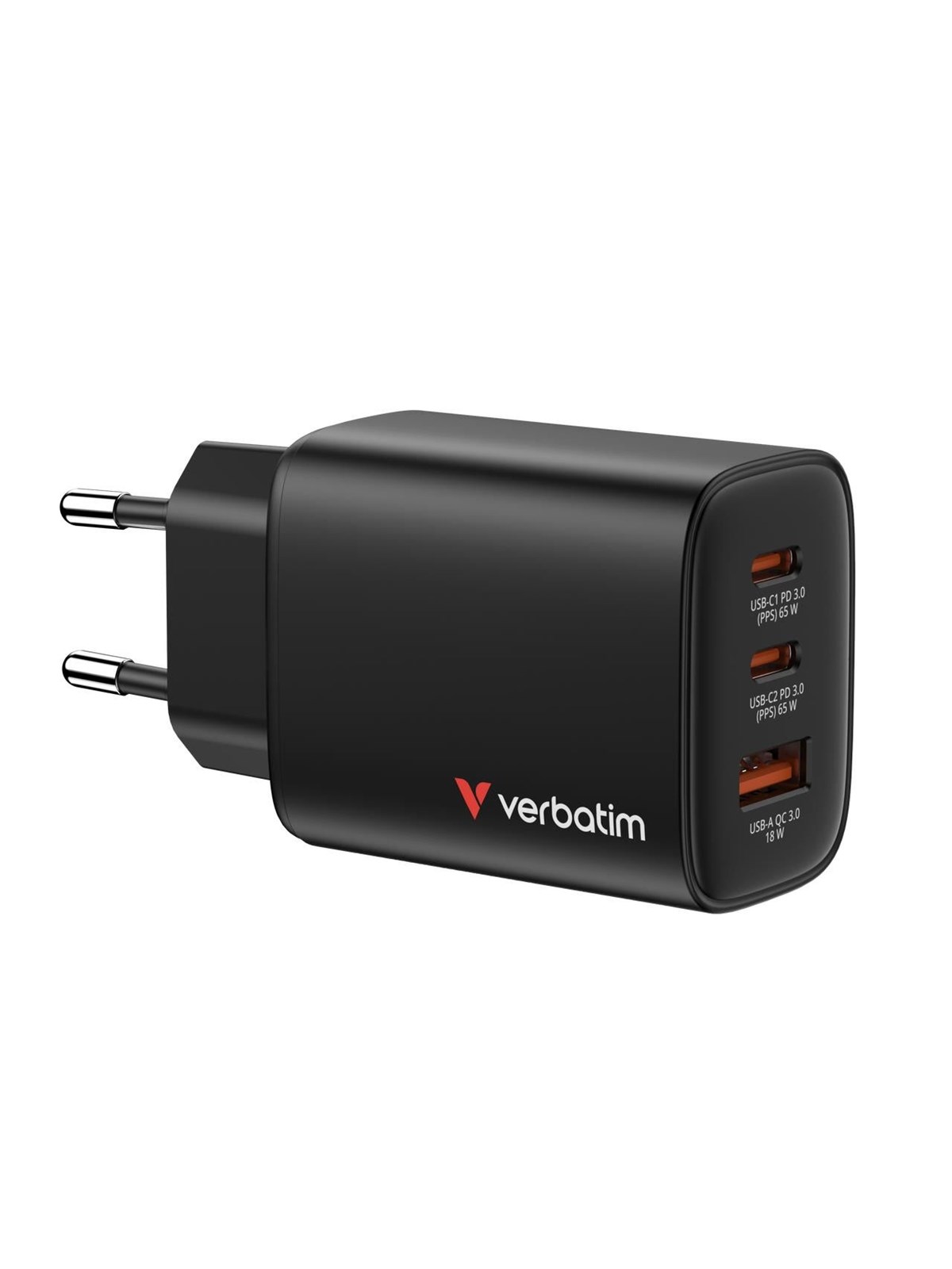 Verbatim Essentials Gan Charger 65w EU Plug Black - Handys Adapter Und Ladegeraete - 32352