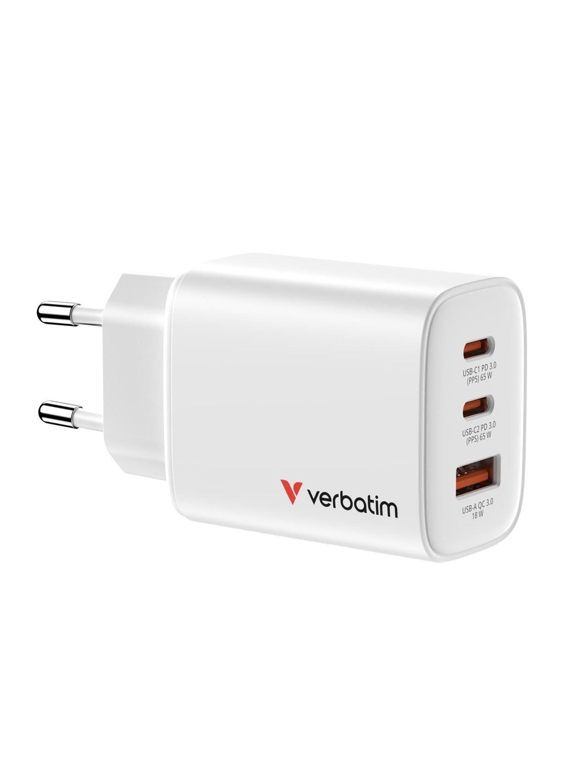 Verbatim Essentials Gan Charger 65w EU Plug White - Handys Adapter Und Ladegeraete - 32353