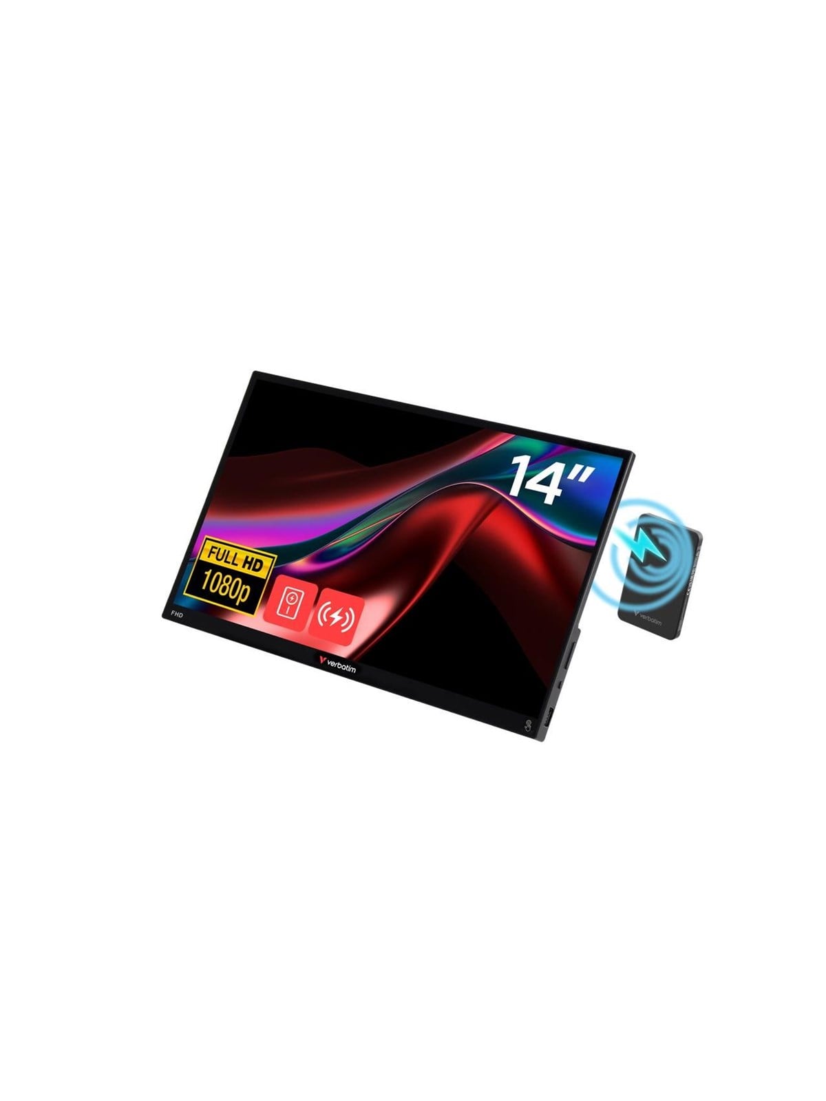 14" Verbatim Portable Touchscreen Monitor Light 14" Full HD 1080p & Wireless Power Supply - Bildschirm - 32088