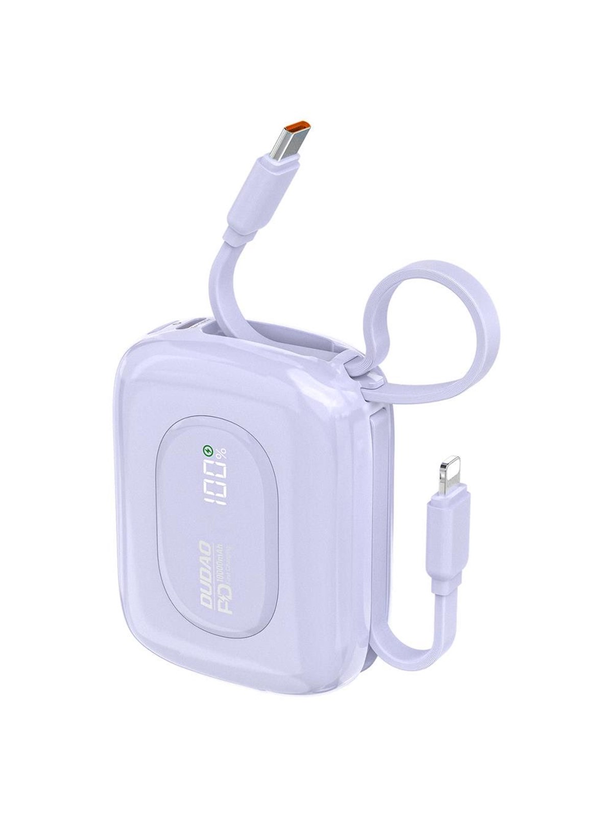 Dudao K32 22.5W 10000 Mah Powerbank With Built-in Usb-c/ Lightning Cable - Purple Powerbank (Akku) - Purple - 10000 Mah - Powerbank Akku - 