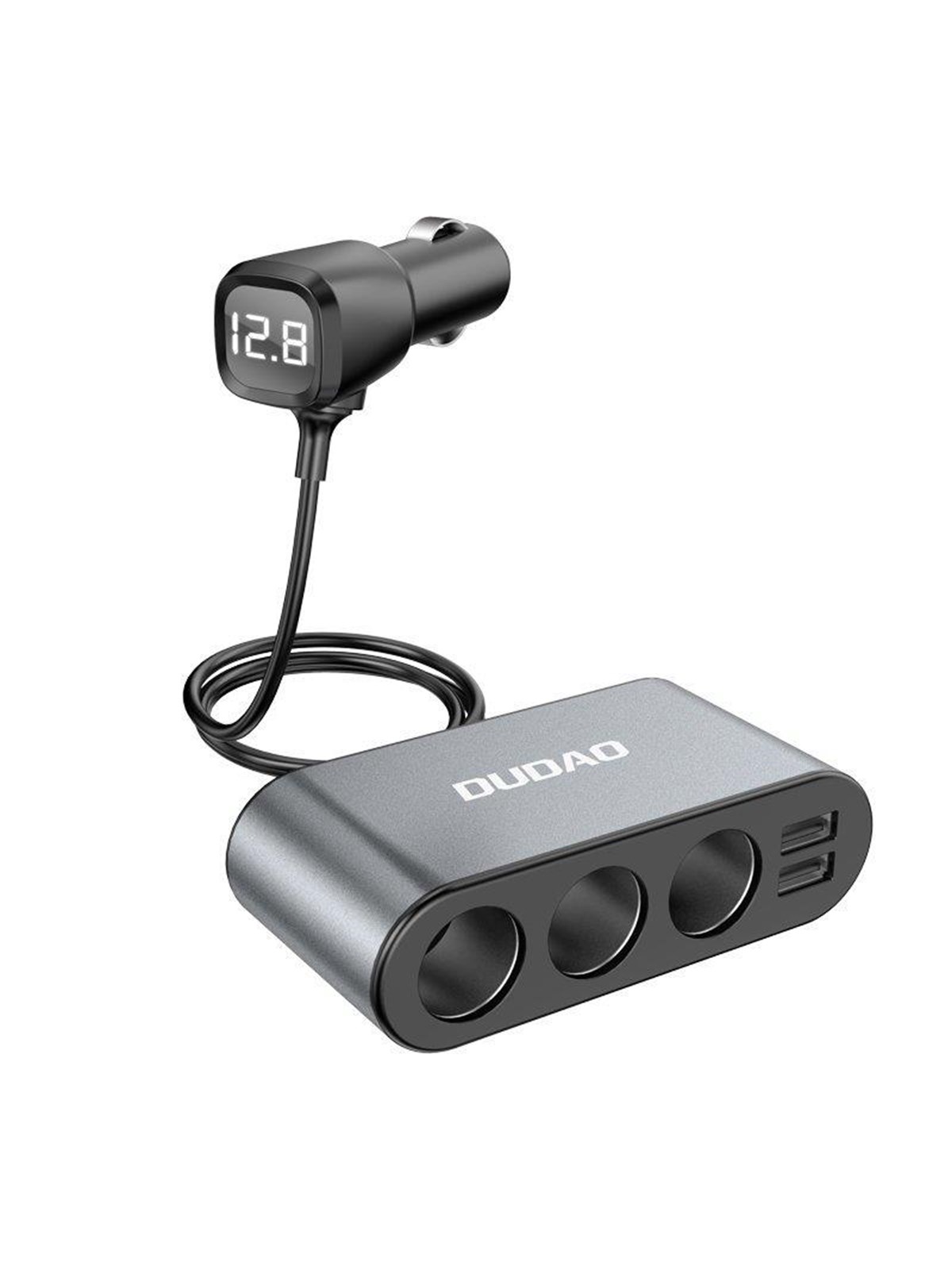 Dudao Car Charger 2x Usb / 3x Cigarette Lighter Splitter Black (R1pro Black) - Handys Adapter Und Ladegeraete - 6973687240547