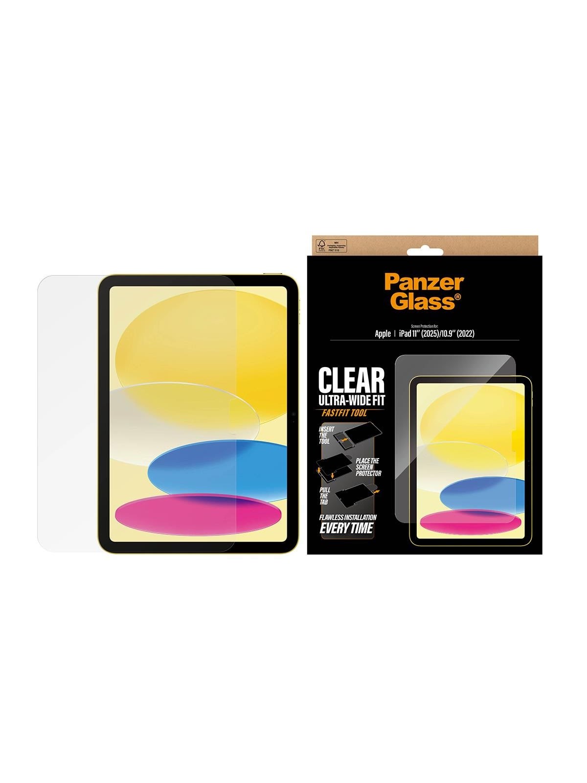 Panzerglass Screen Protector Ipad 11" (2025-2026) | 10.9" (2022) | Ultra-wide Fit w. Fastfit Tool - Handys Schutzfolie - Pg42036