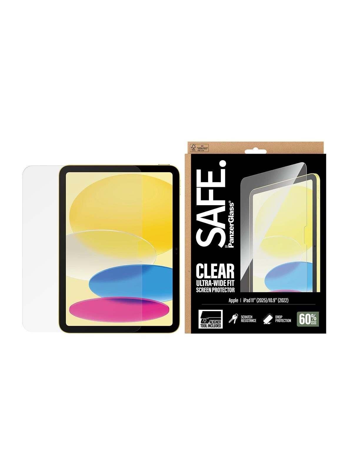 Safe by Panzerglass Screen Protector Ipad 11" (2025) | 10.9" (2022) | Ultra-wide Fit w. Fastfit Tool - Tablets Anderes Zubehoer - Sa34342