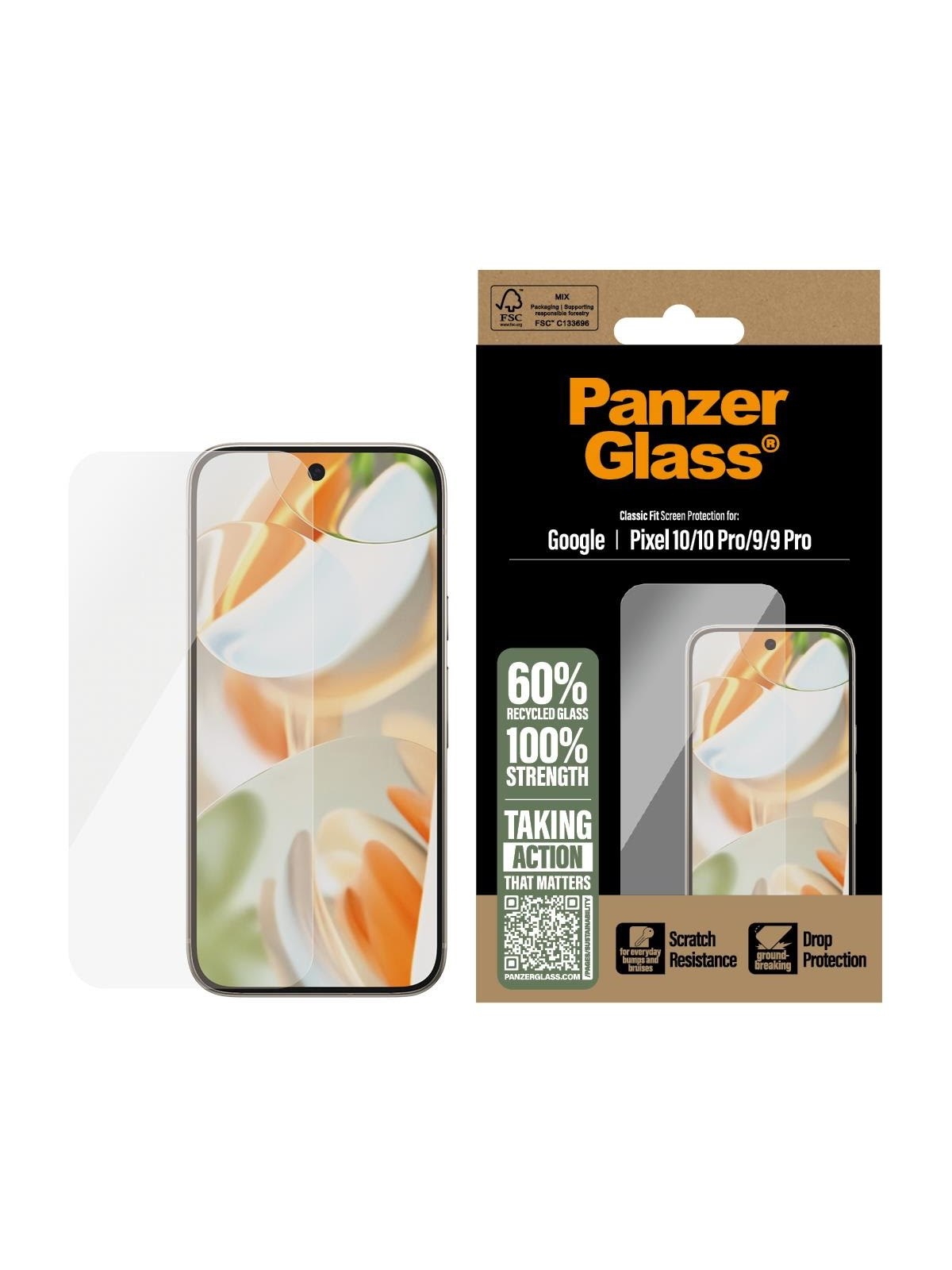 Panzerglass Screen Protector Google Pixel 10 | 10 Pro | 9 | 9 Pro | Classic Fit - Handys Schutzfolie - Pg25945