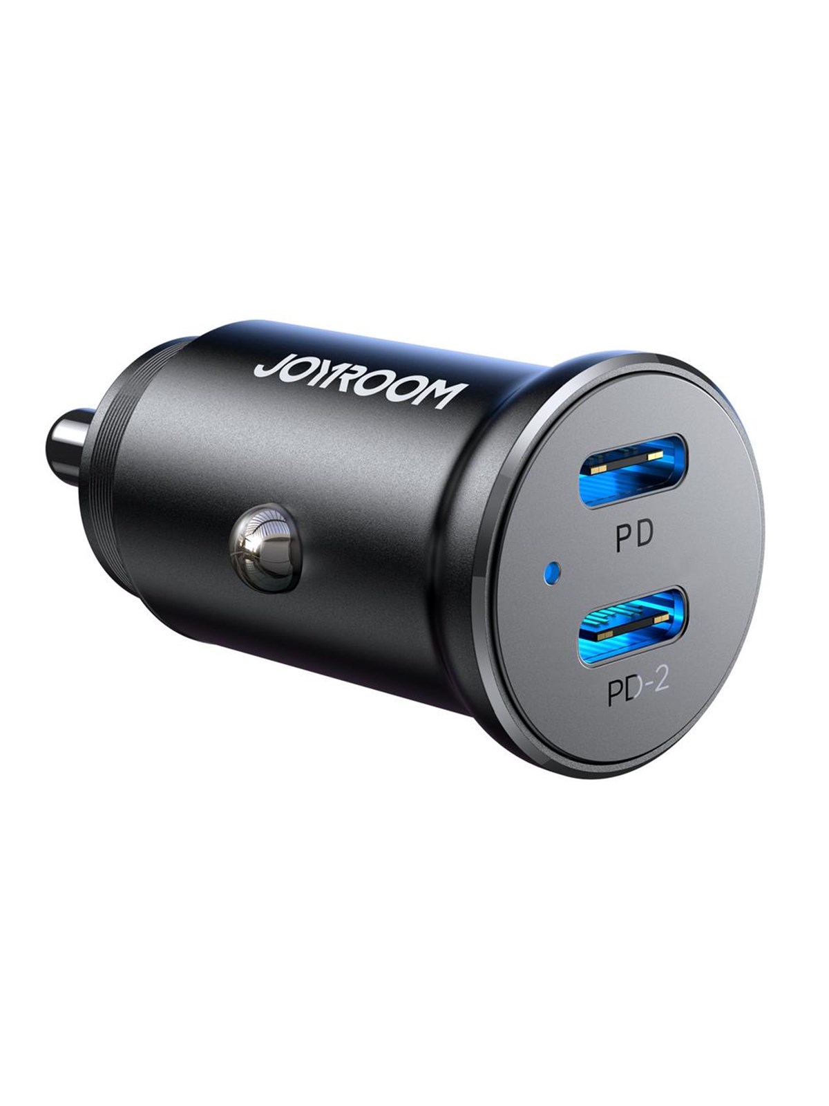Joyroom Jr-ccn06 30w 2x Usb-c Mini Car Charger Metal - Black - Handys Adapter Und Ladegeraete - 6941237112071
