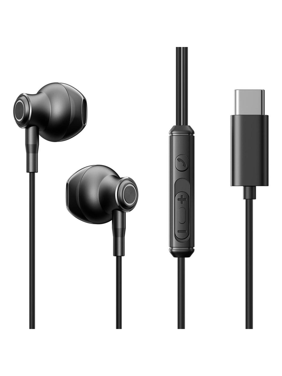 Kopfhörer - Joyroom Type-c Series Jr-ec07 Usb-c In-ear Headphones Metal - Black - Kopfhoerer/headsets - 6941237162762