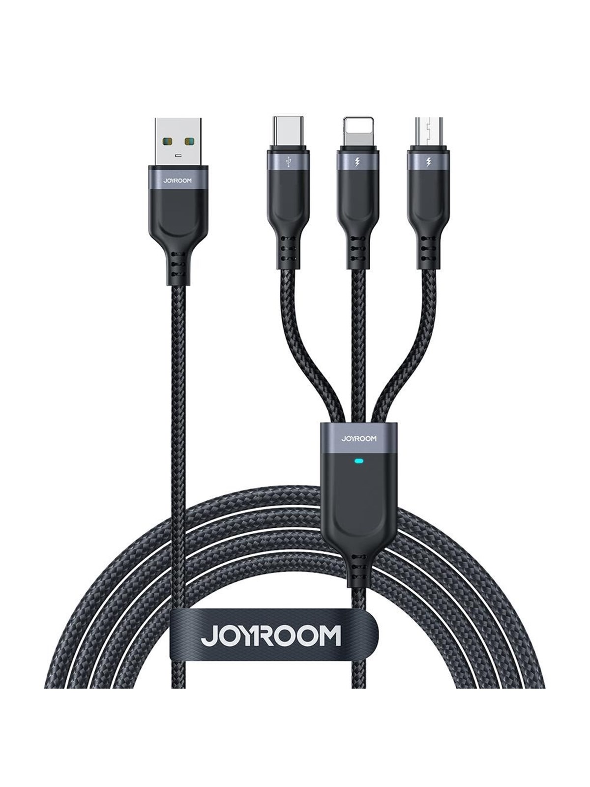 Joyroom Multi-use Series S-a18 3in1 Usb-a - Lightning / Usb-c / Micro Usb Cable 0.3m - Black - Usb Kabel - 6956116708979