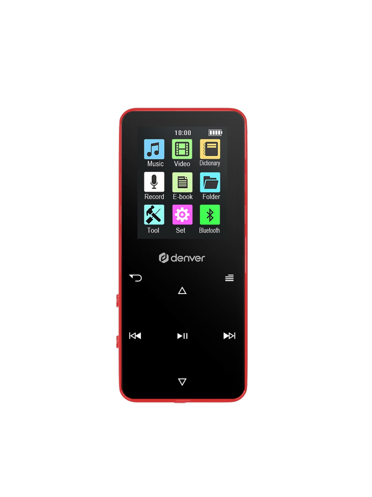 Denver Mp-1830r Red - Mp4 Media Player With Built-in Bluetooth And Rechargeable Battery - Mp3 Spieler 4 GB - Mp3 Player Zubehoer