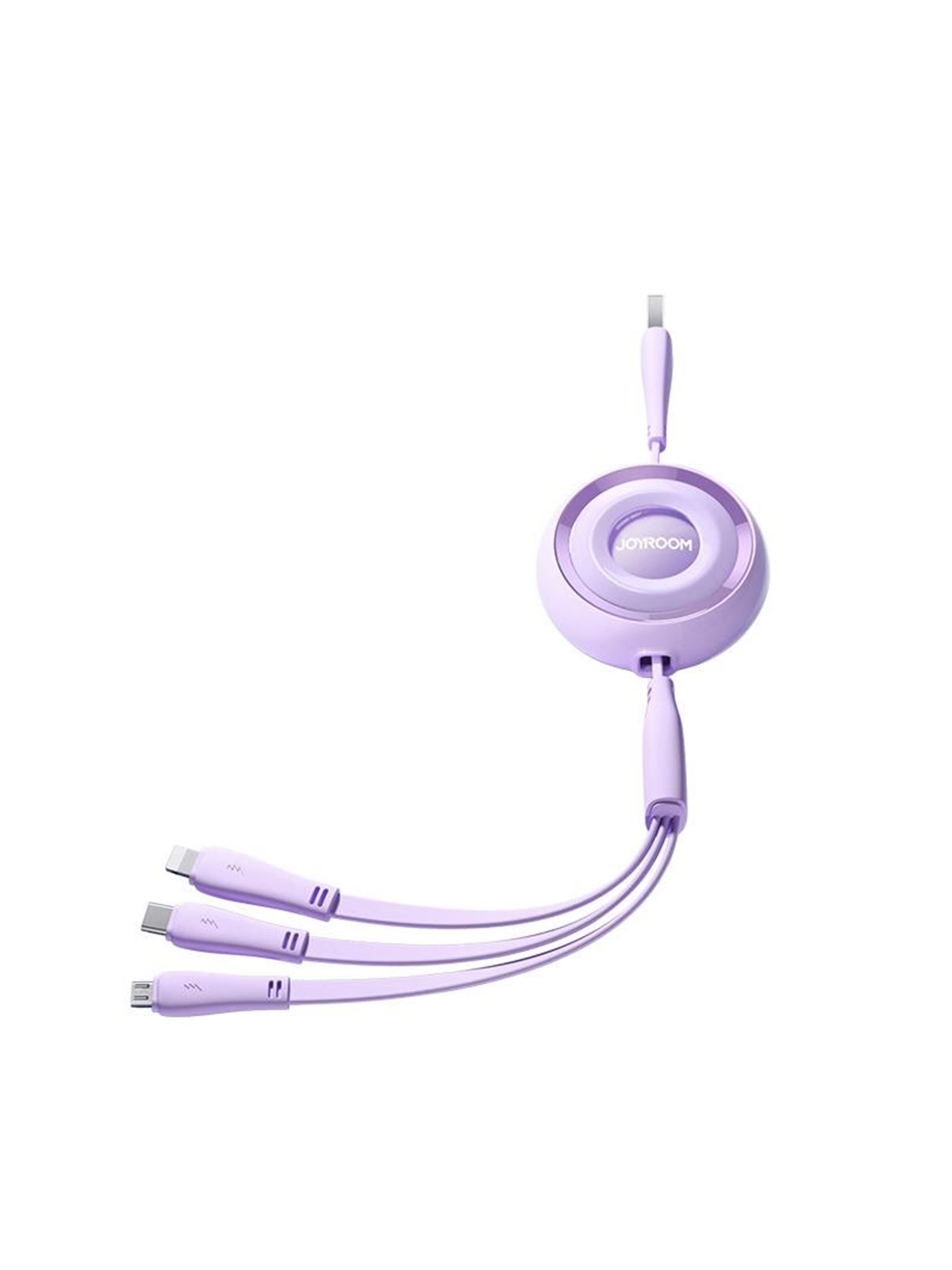 Joyroom Colorful Series S-a40 Cable Retractable 3in1 Usb-a - Usb-c / Lightning / Micro Usb 1m - Purple - Usb Kabel - S-a40_P