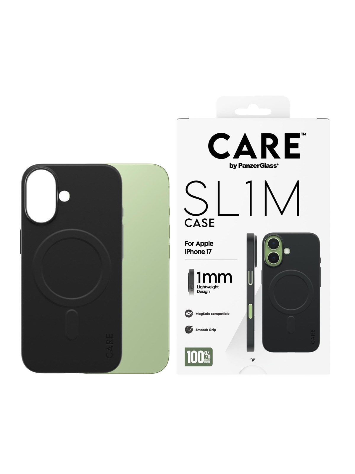 Care by Panzerglass Sl1m Case Black w. Magsafe Iphone 17 - Handys Cover Cases - Cr17061