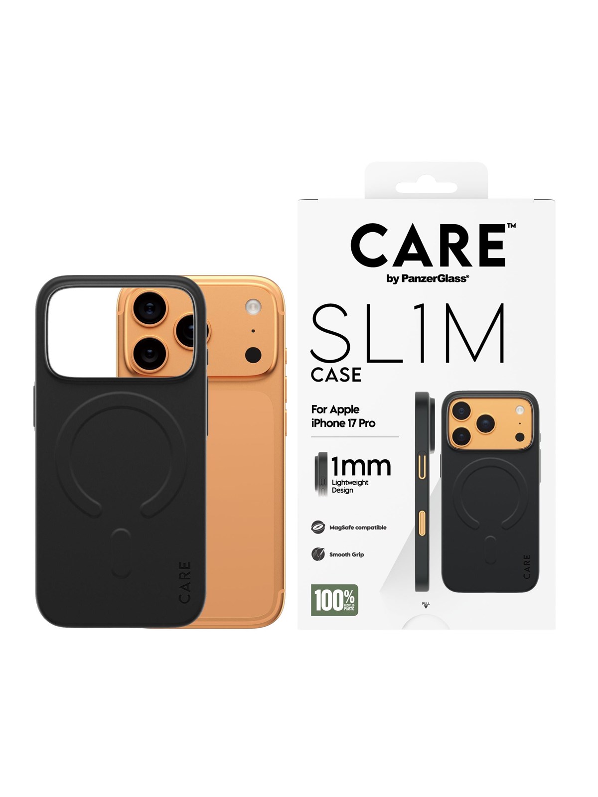 Care by Panzerglass Sl1m Case Black w. Magsafe Iphone 17 Pro - Handys Cover Cases - Cr31019