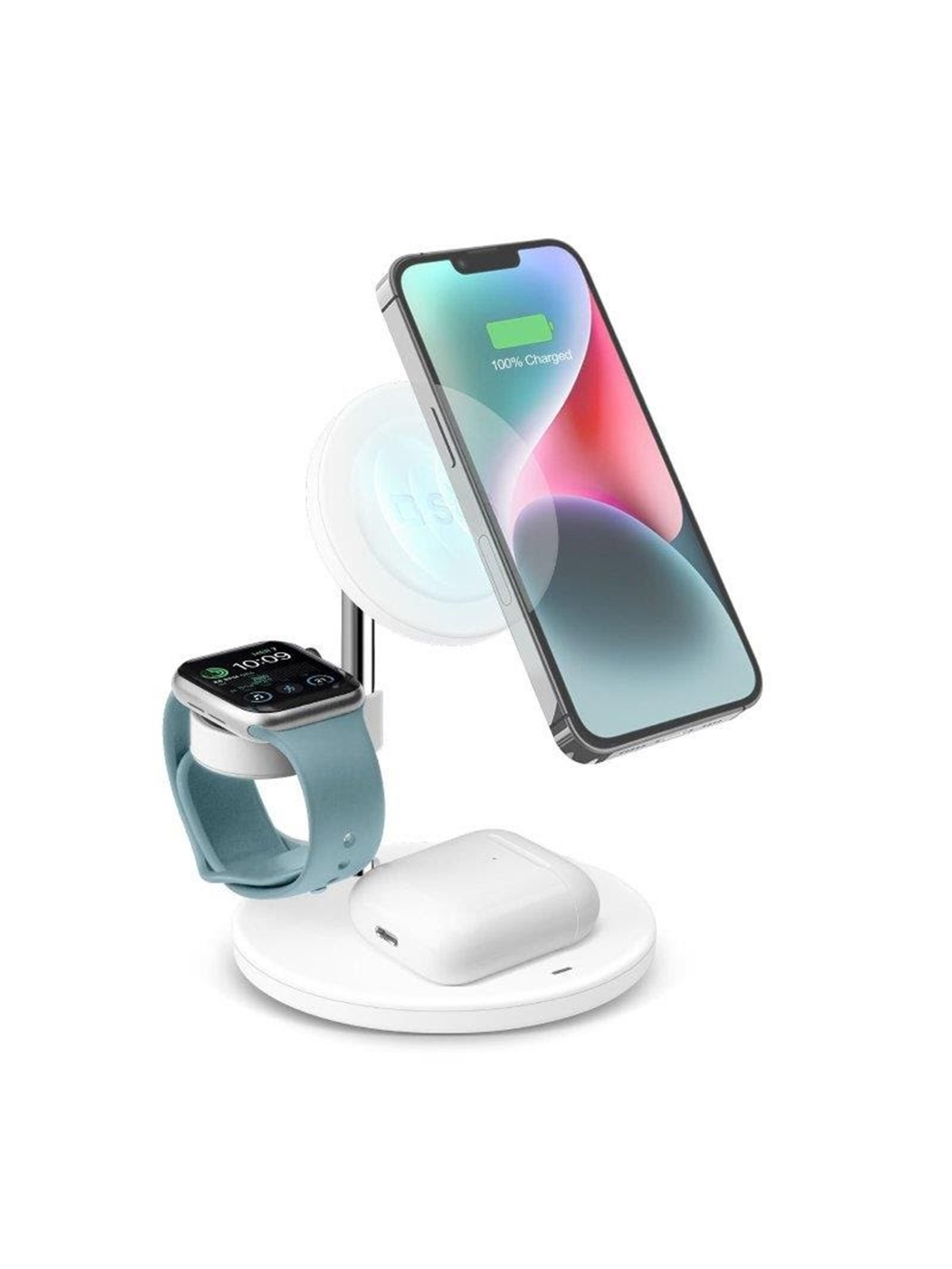 Sbs 3-in-1 Vertical Wireless Charging Station - White - Handys Adapter Und Ladegeraete - Tewirmag3in1