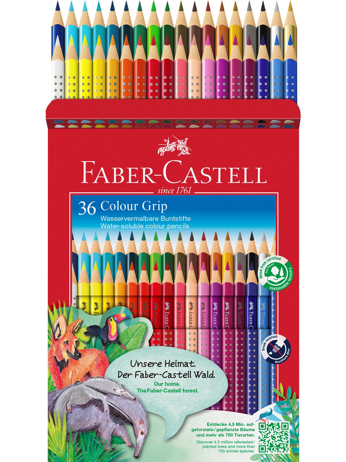 Faber-castell Buntstift Colour Grip 36er Kartonetui - Utensilien Zum Schreiben Und Zeichnen - 112442